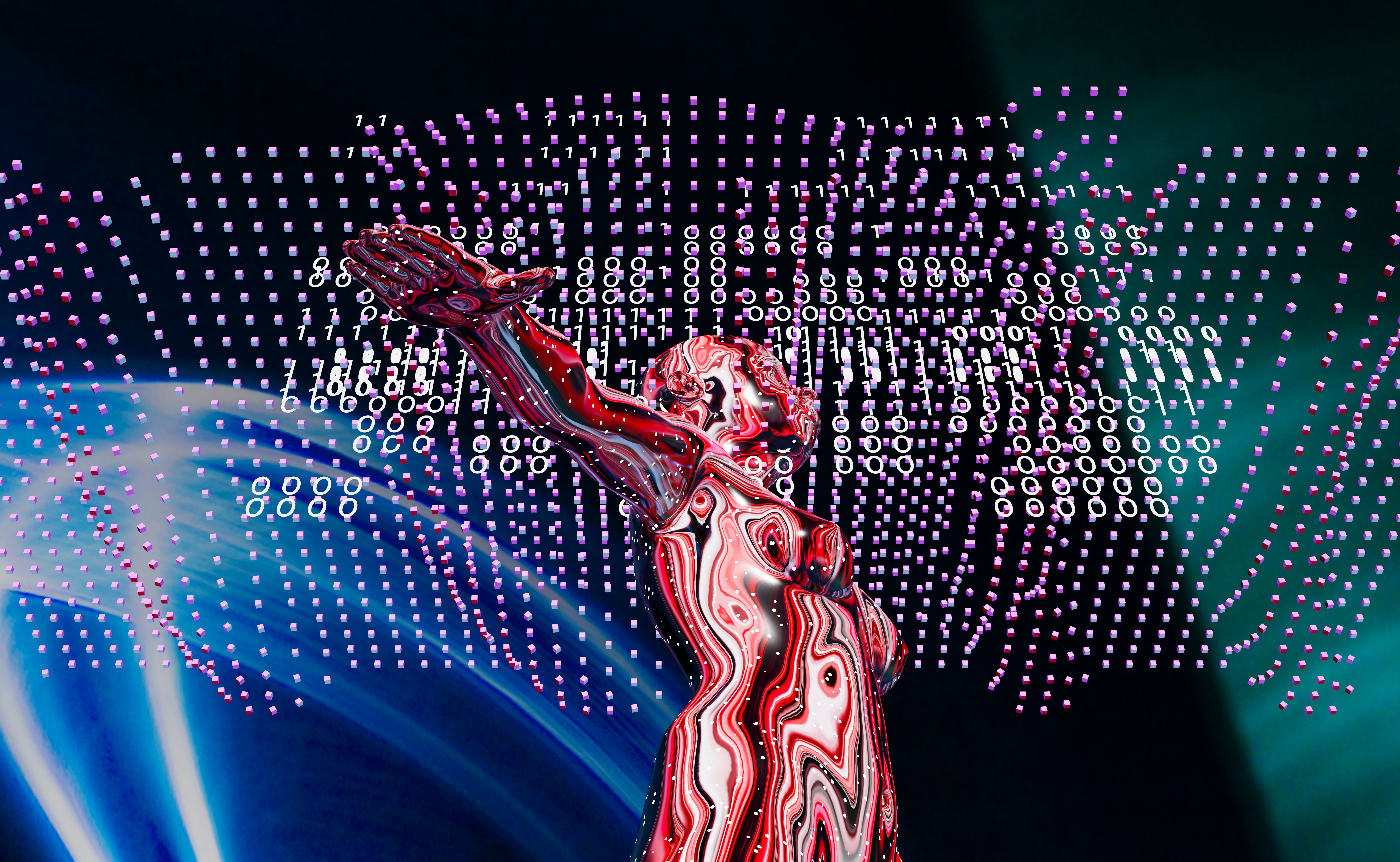 Robots with Generative Artificial Intelligence and Binary Code and Cube Wave