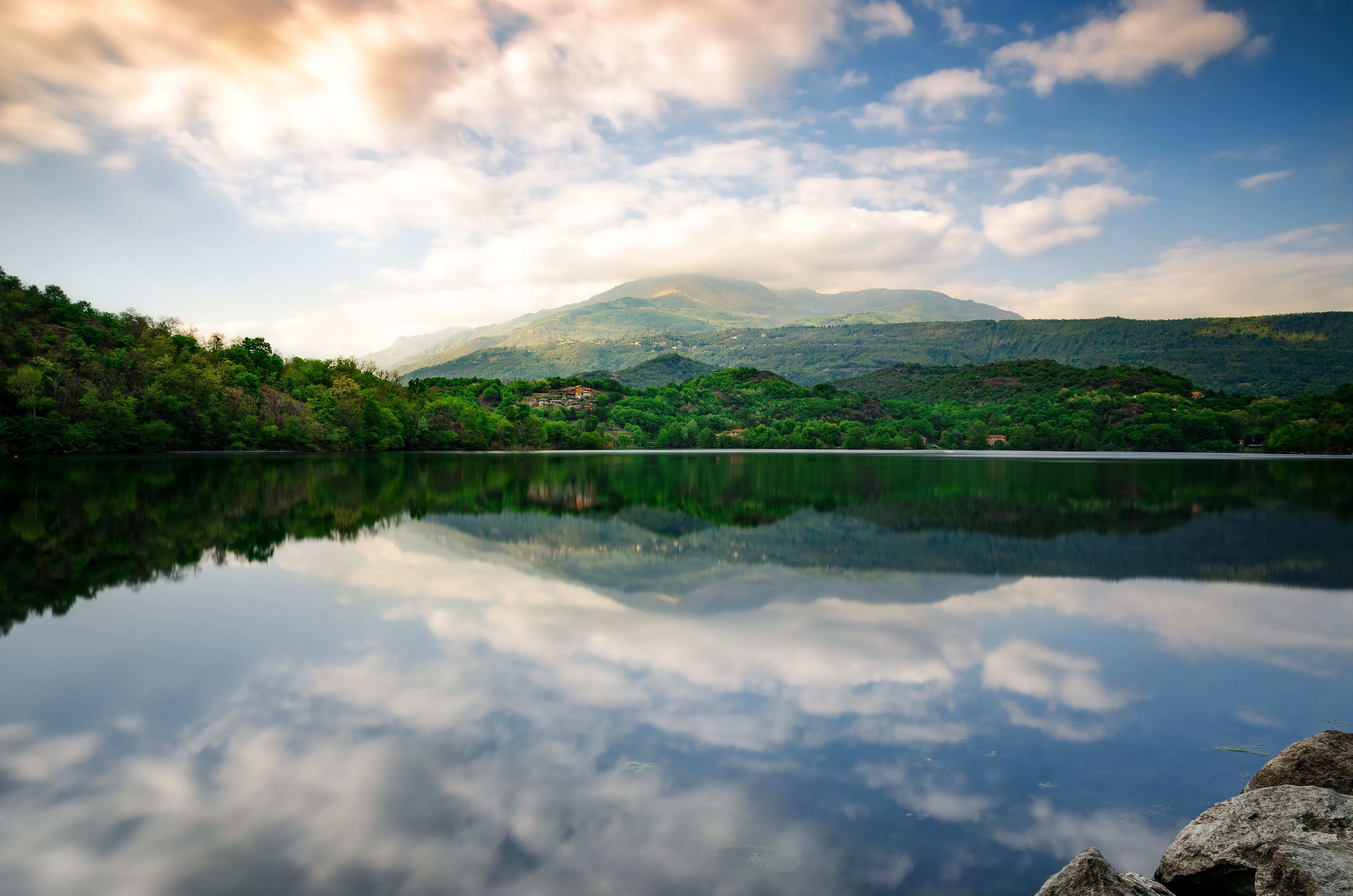 Sunset on the Lake Sirio (Piedmont, Italy)