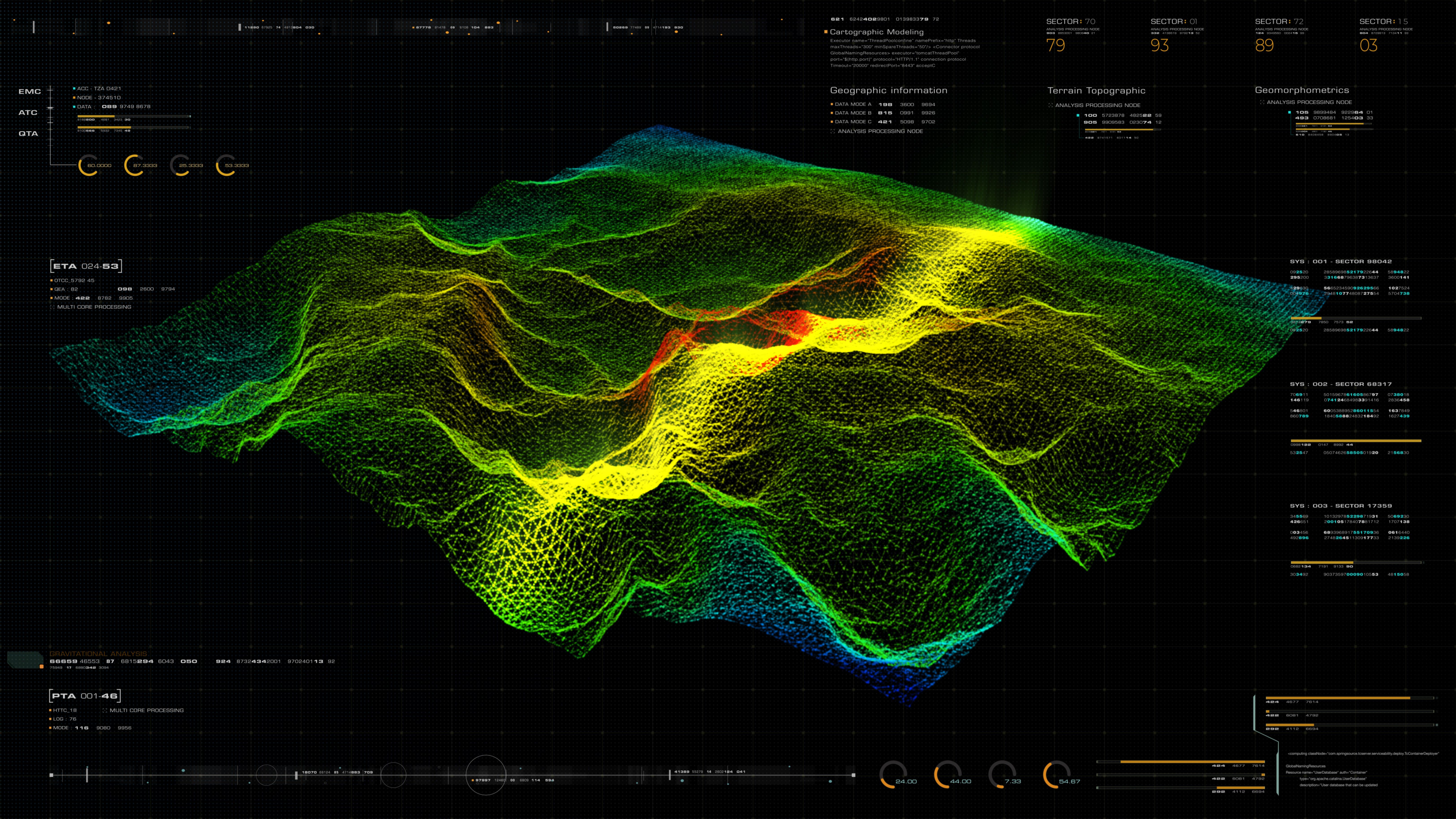 Futuristic Holographic Terrain Head Up Display