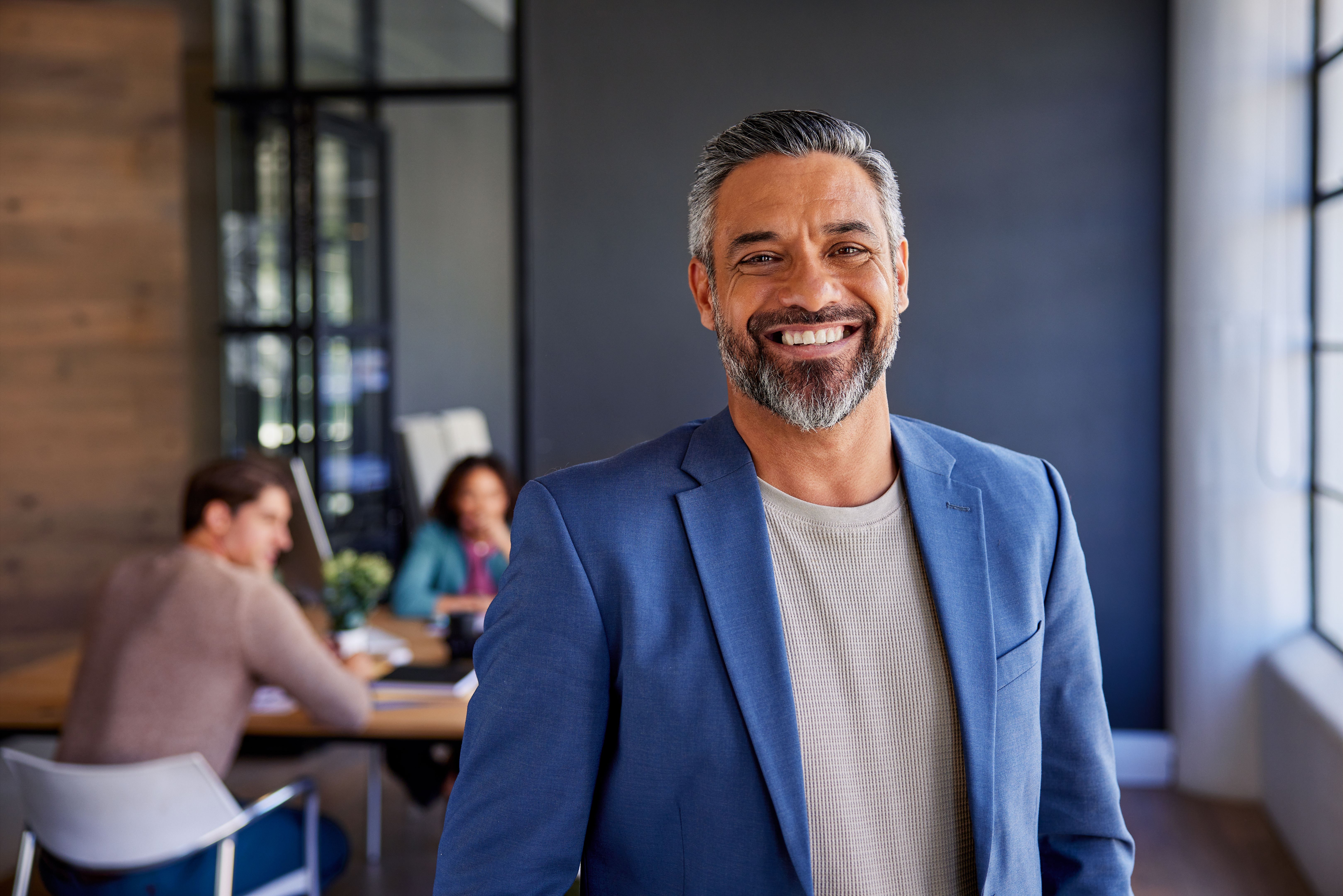 Portrait of middle eastern businessman looking at camera