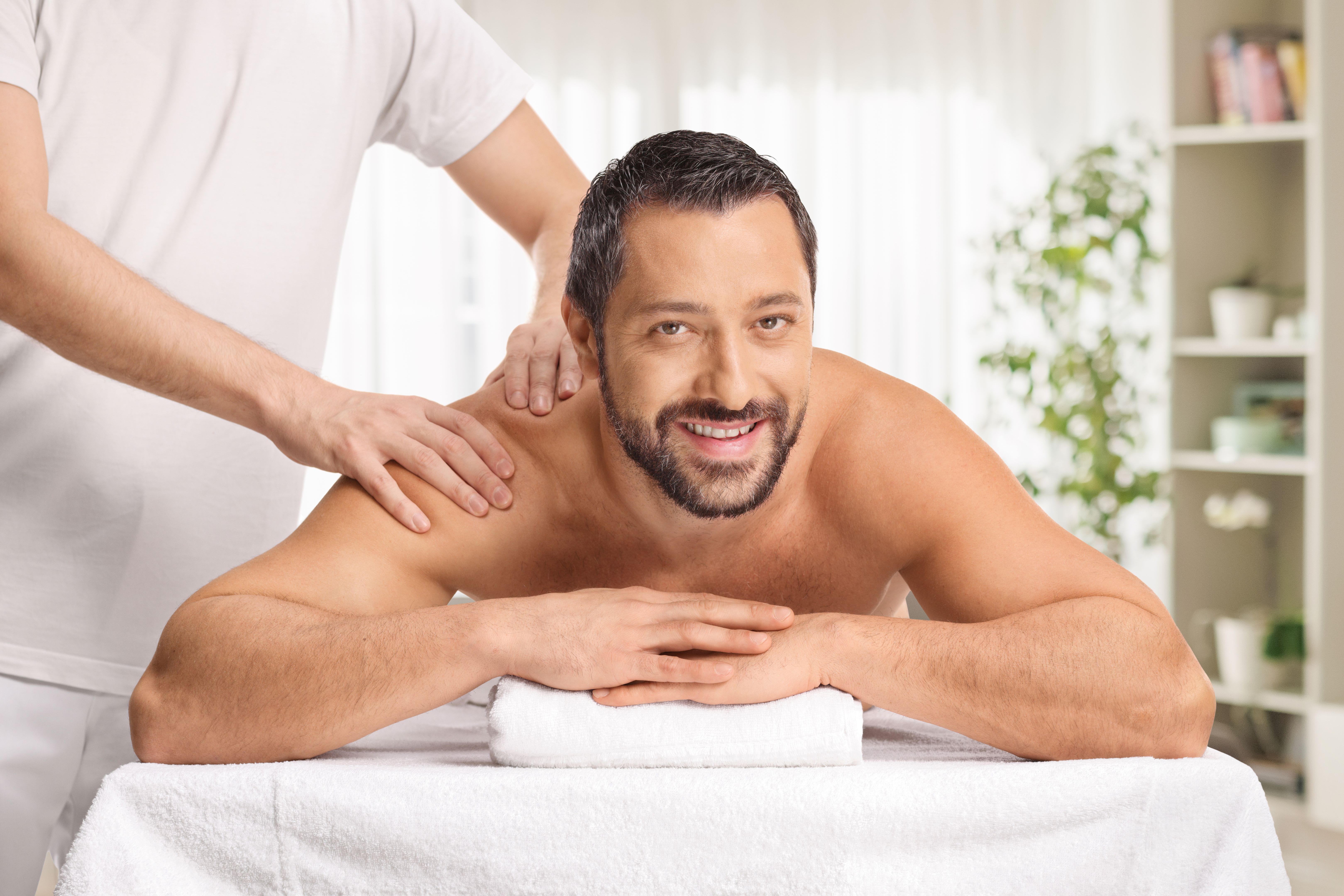 Man enjoying a relaxing massage