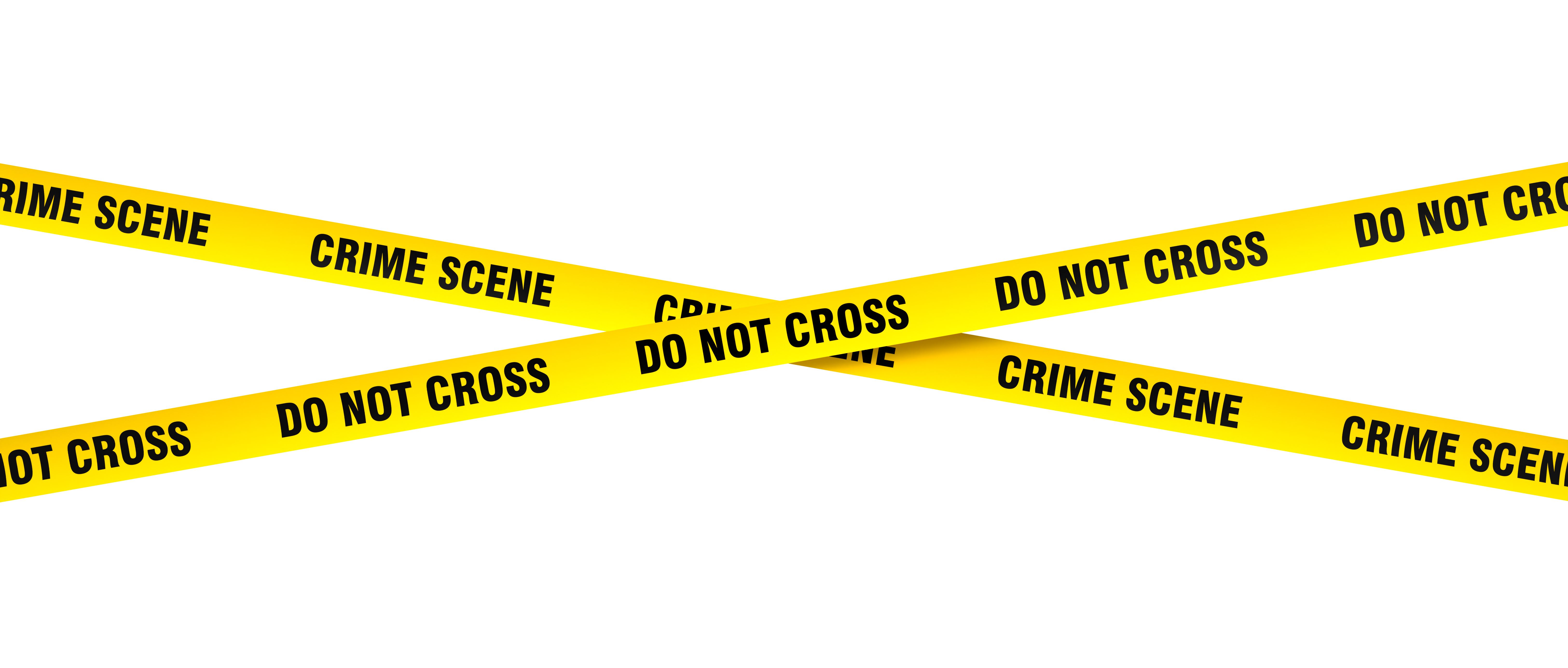 Crime scene tape on transparent background