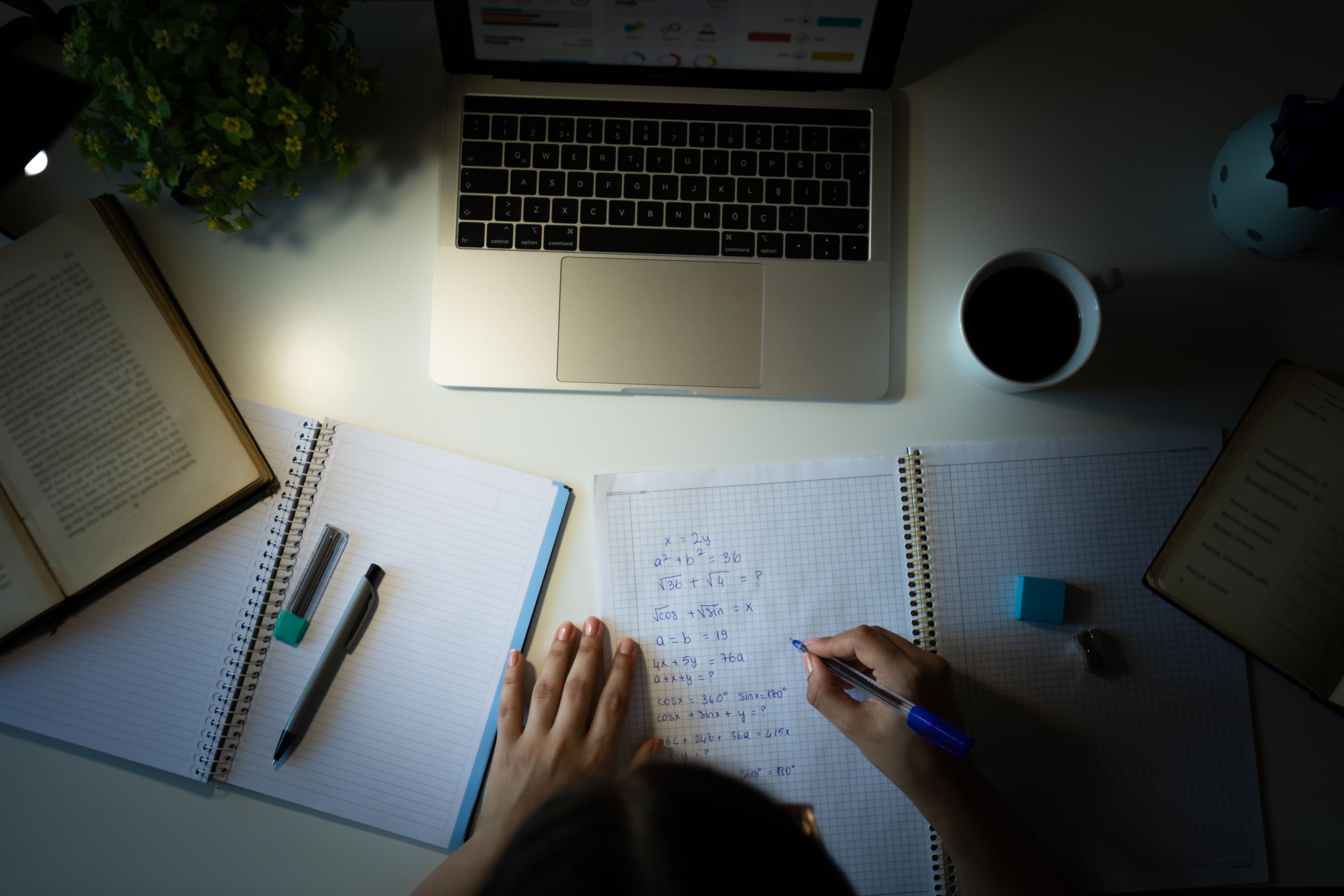 student learning math