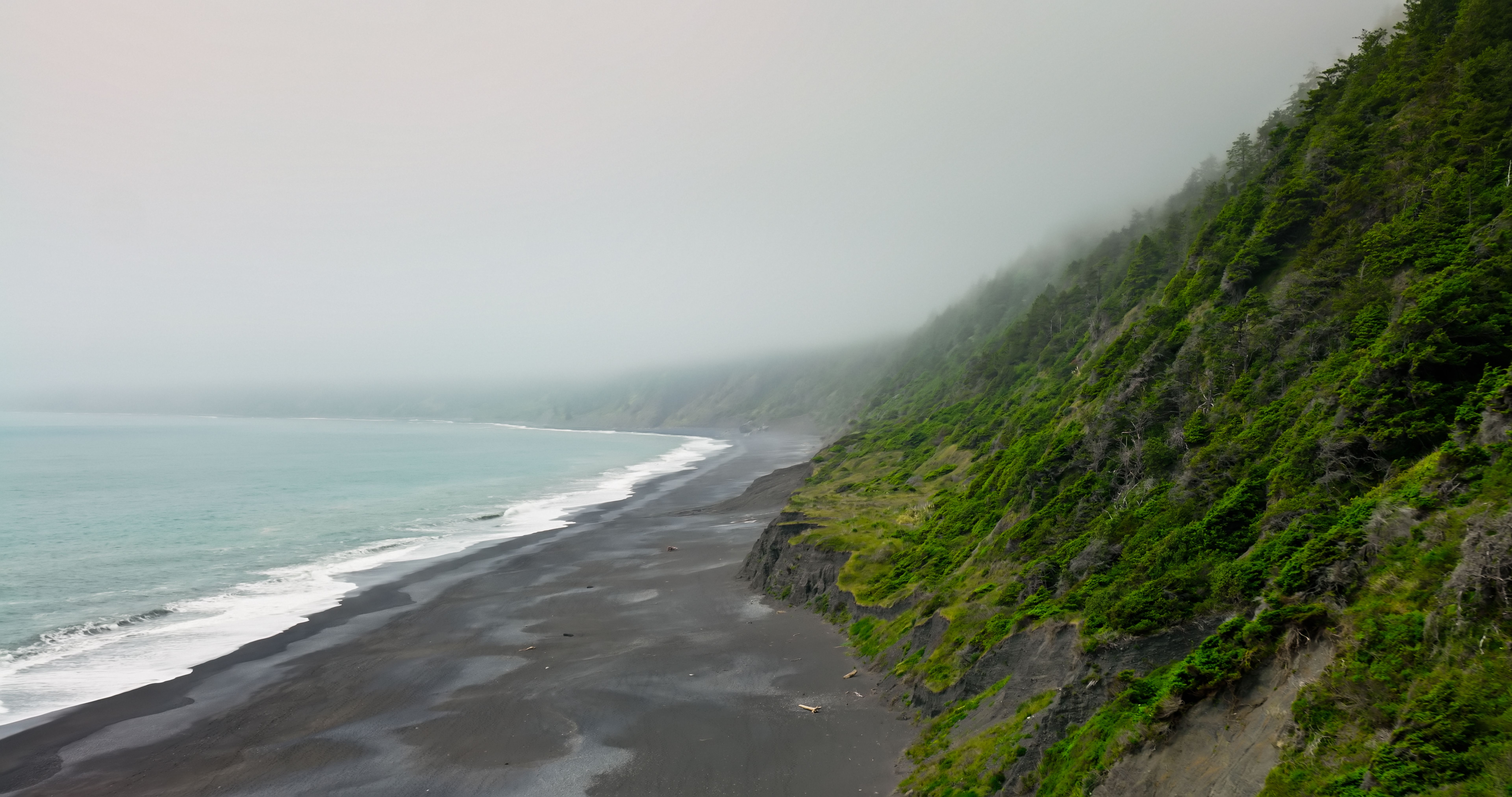 black sand beach