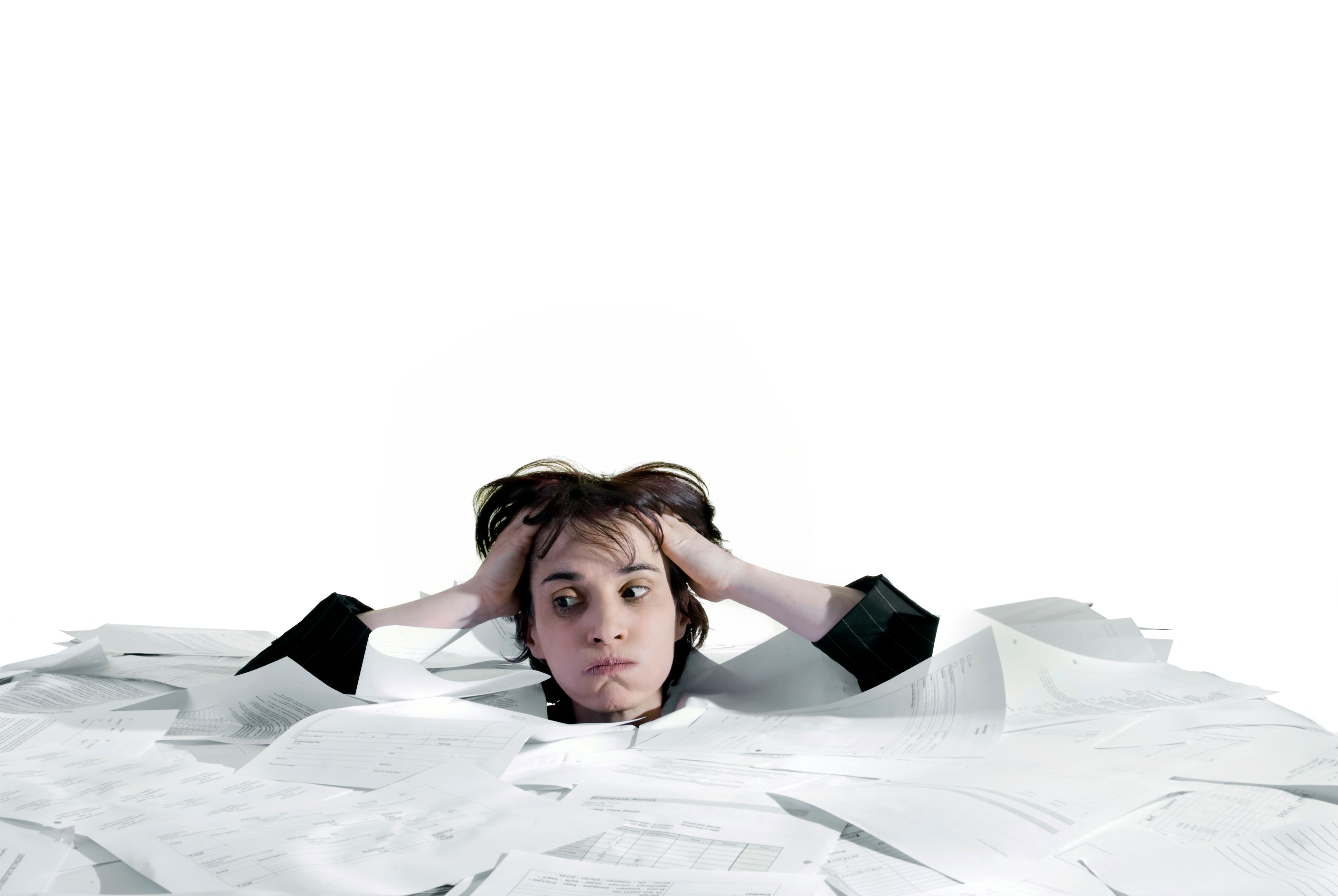 stressed, overworked business woman