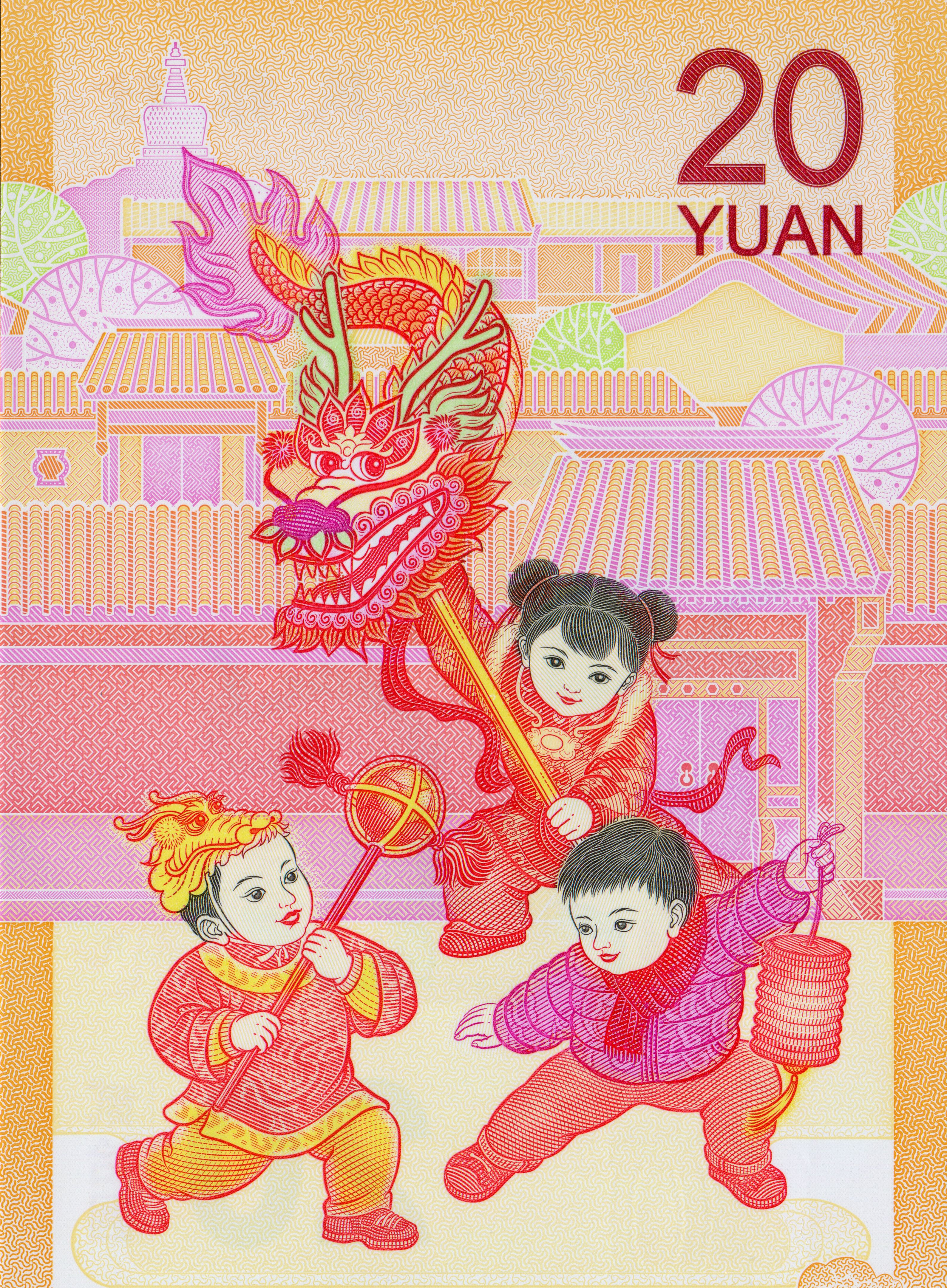 Chinese Dragon Dancing Pattern Design on Bankonte