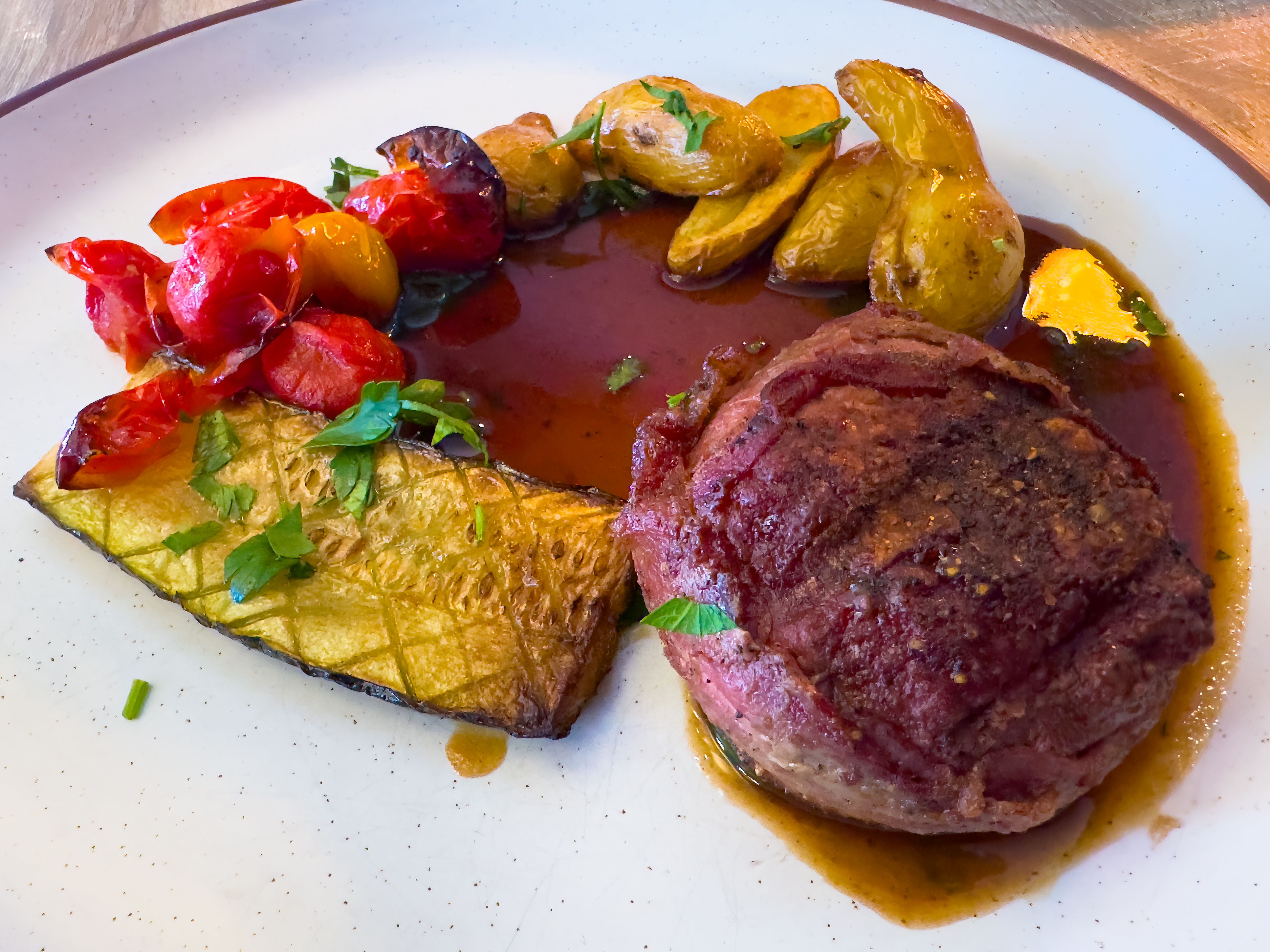 plated steak