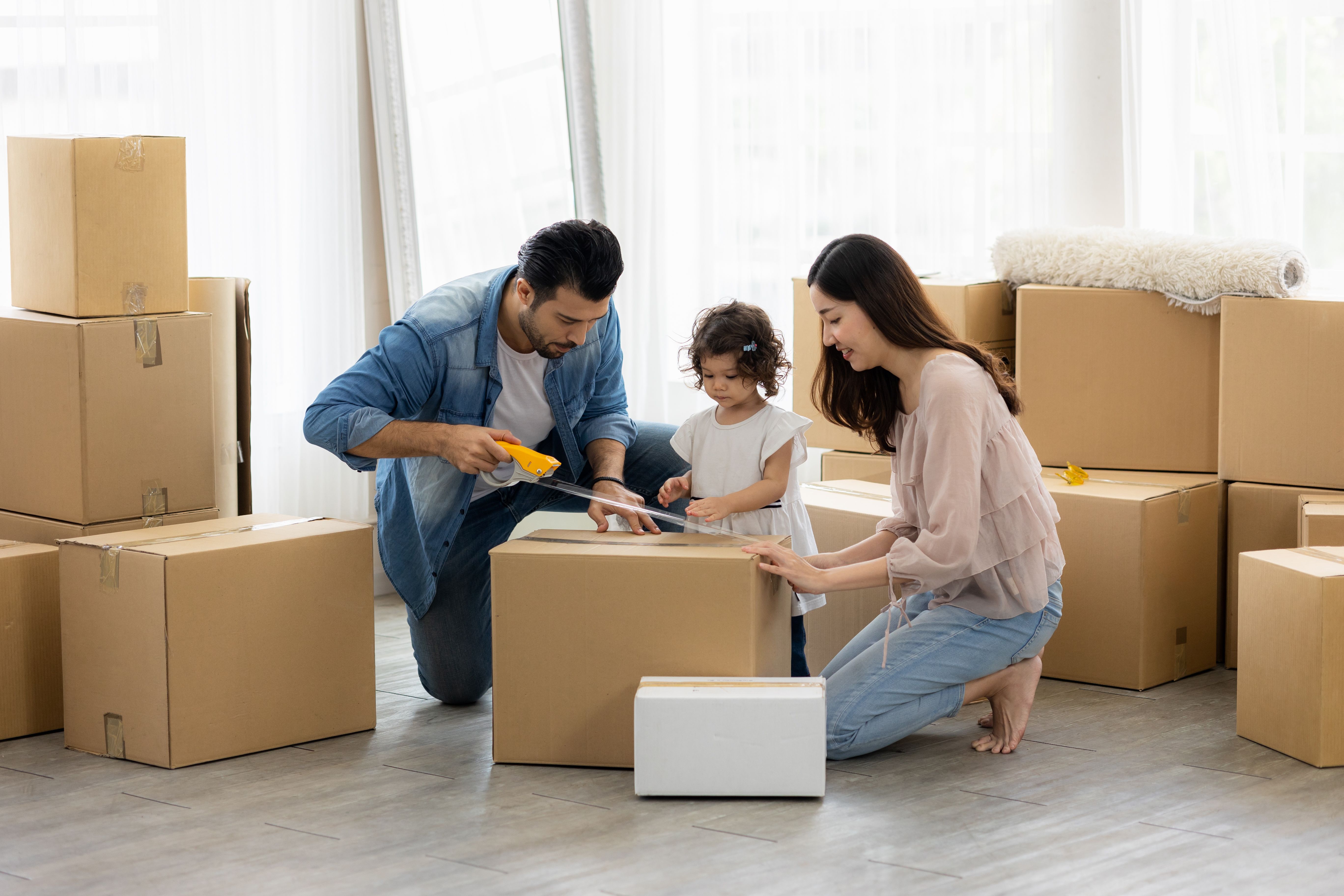 family moving together