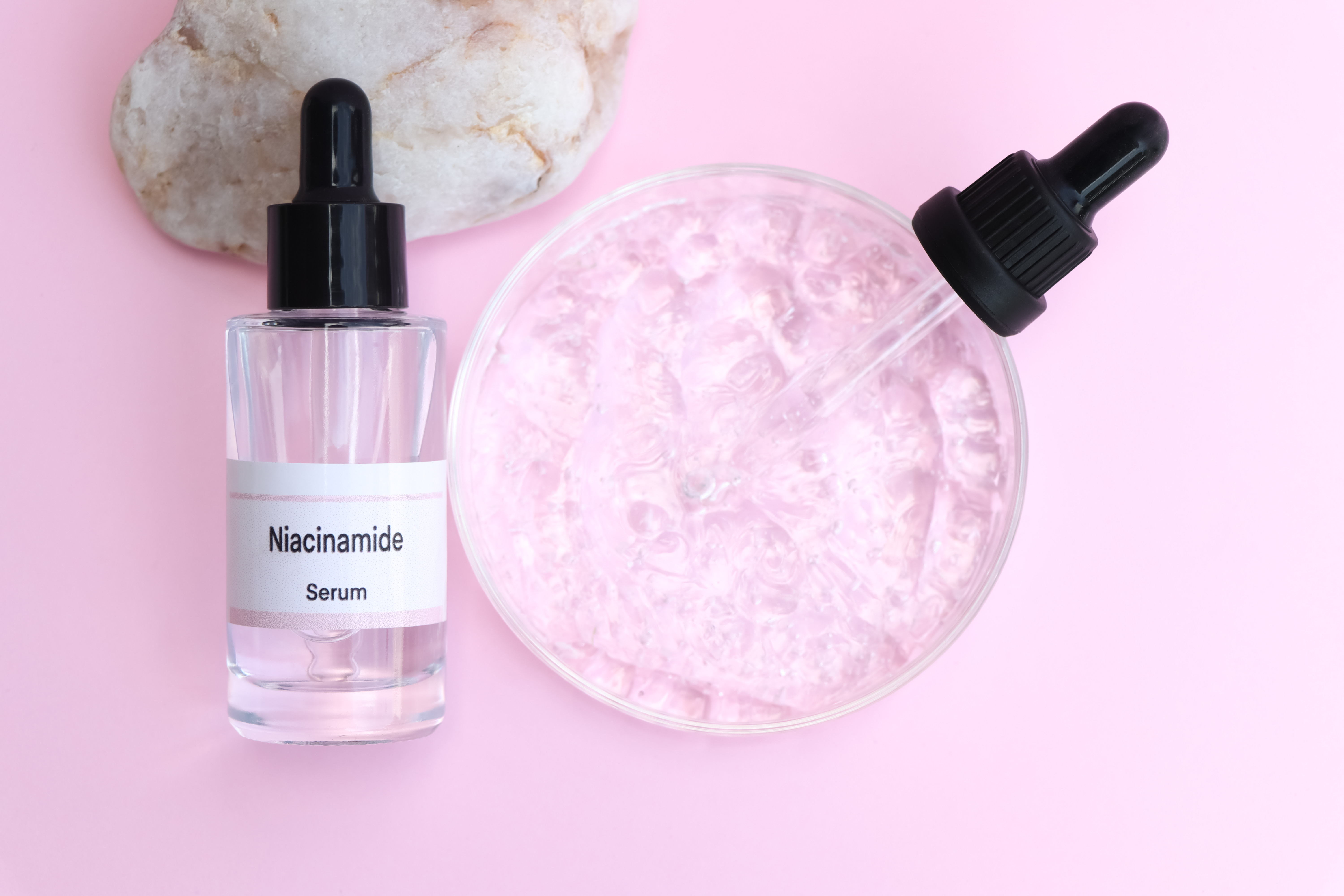 Niacinamide in a bottle, Substances used for treatment  or medical beauty enhancement