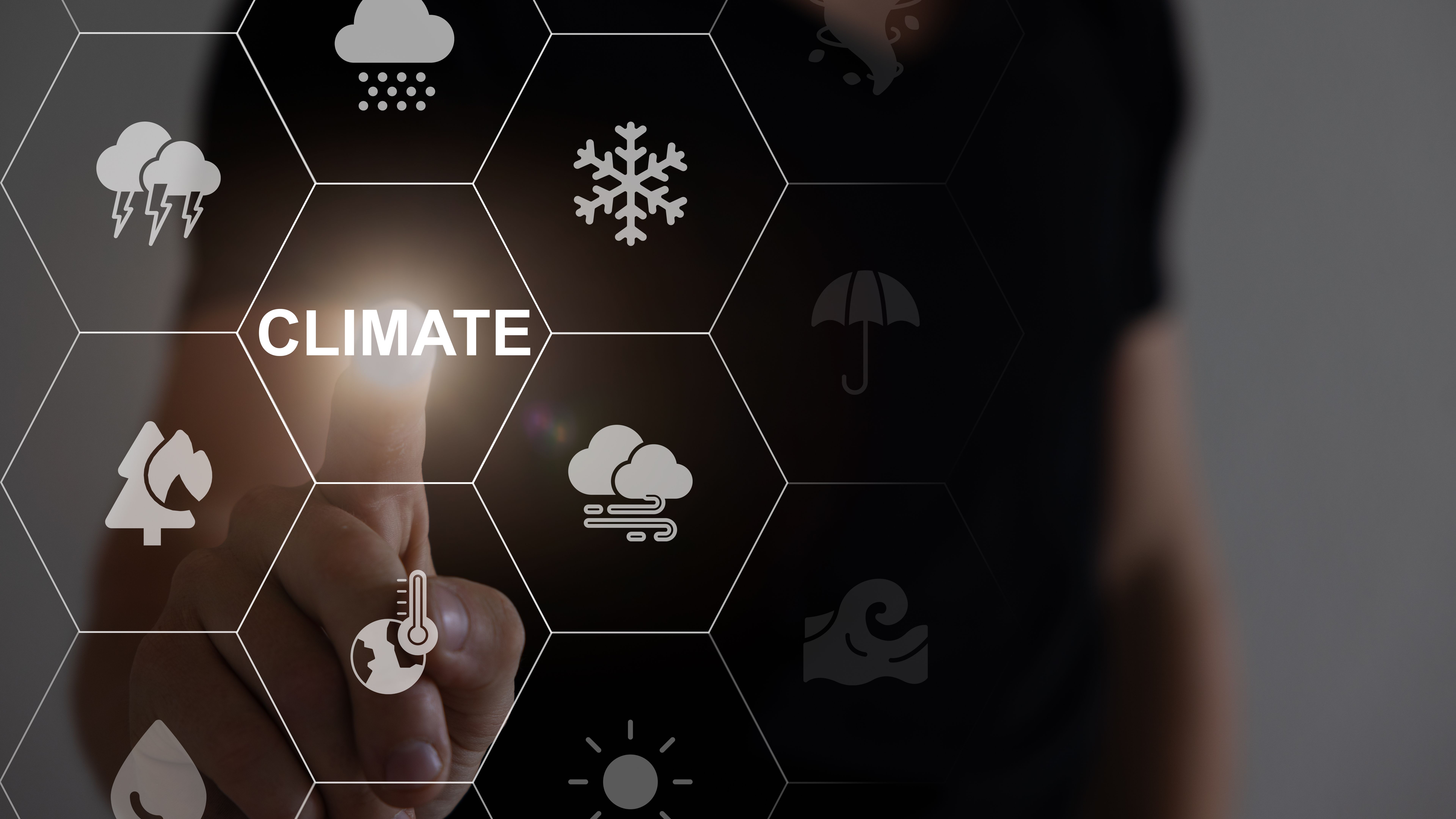 Reduce emission CO2. Renewable energy-based green businesses can limit climate change and global warming. Sustainable development and renewable energy concept.