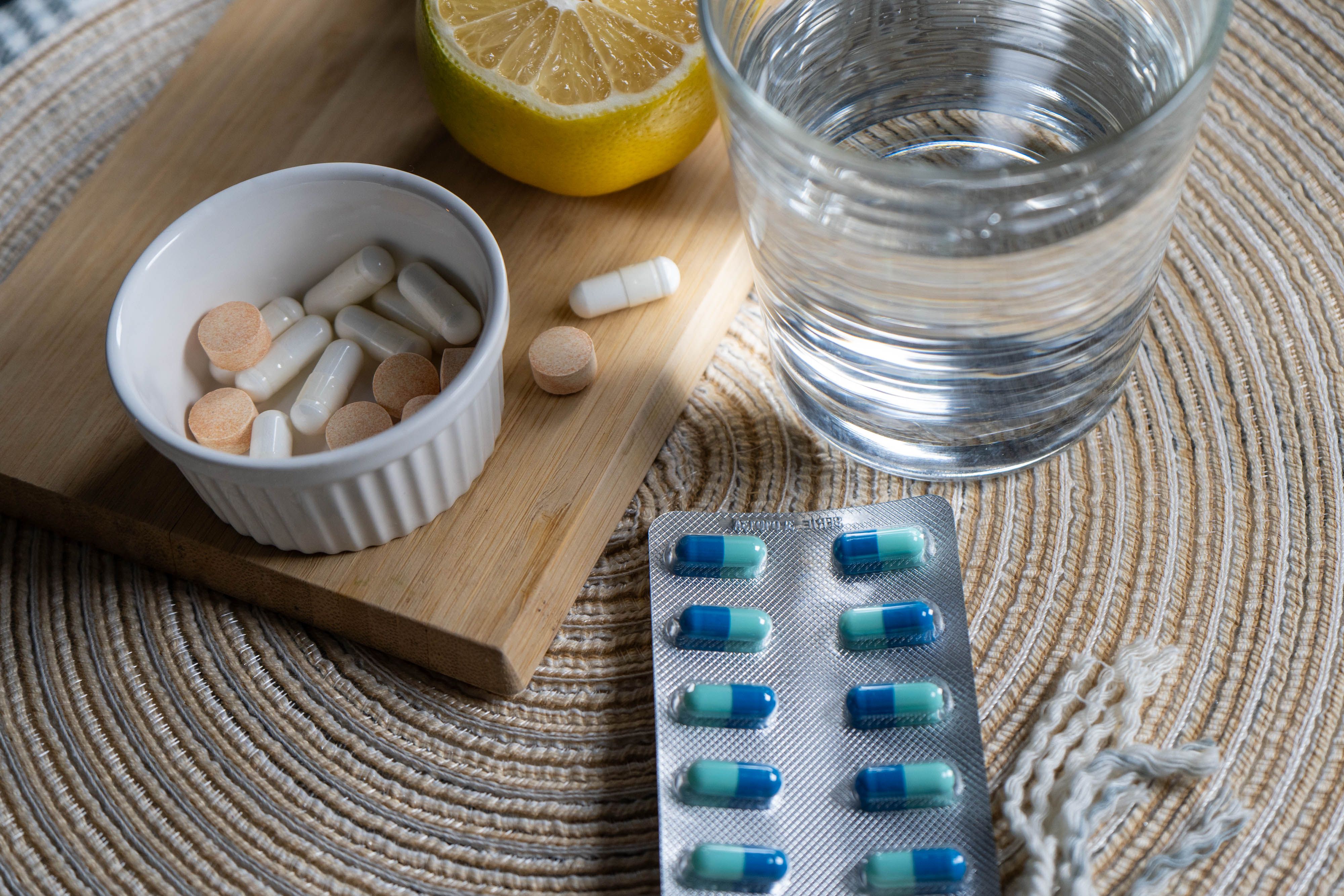 vitamins on table