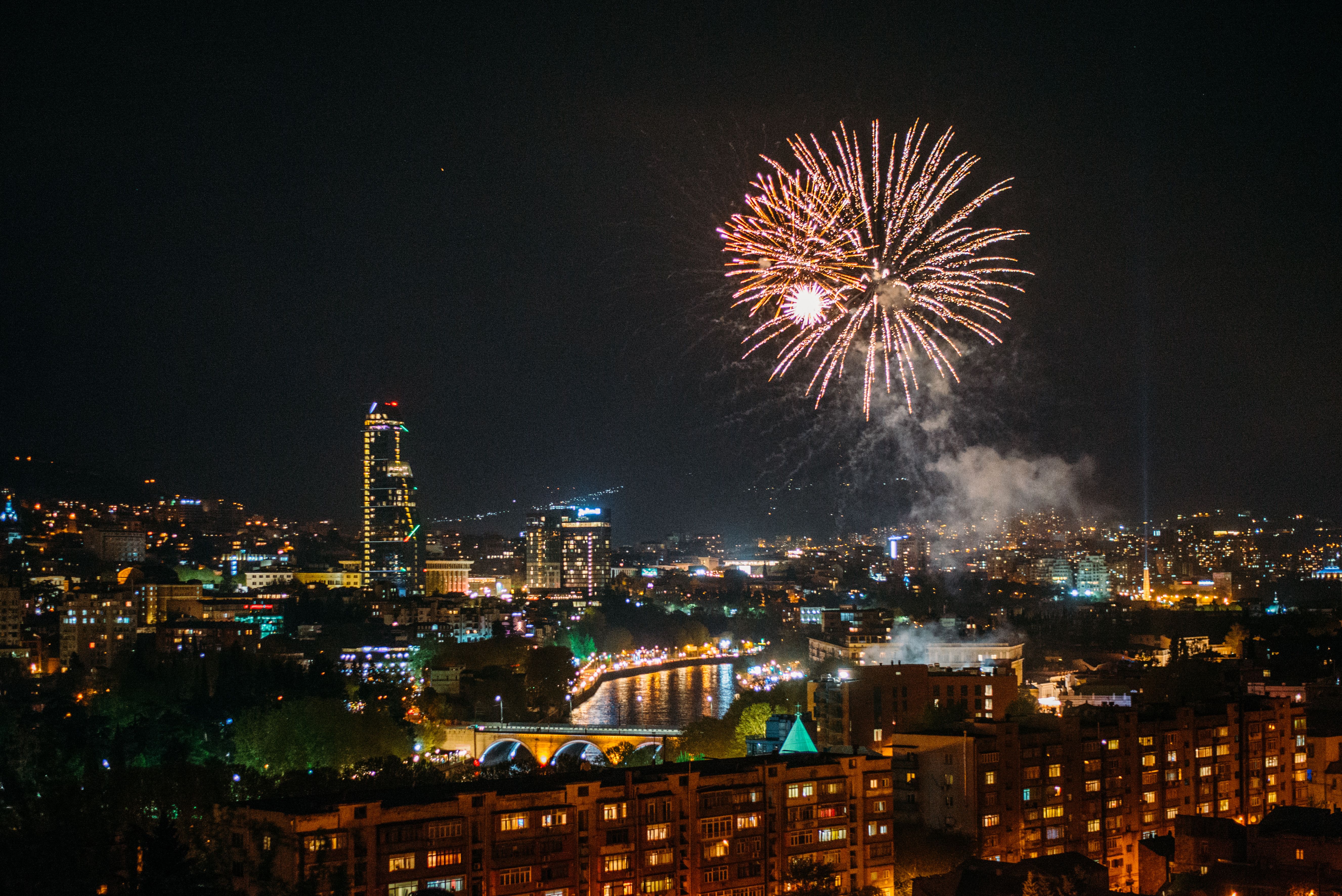 Fireworks above Tbilisi, Georgia