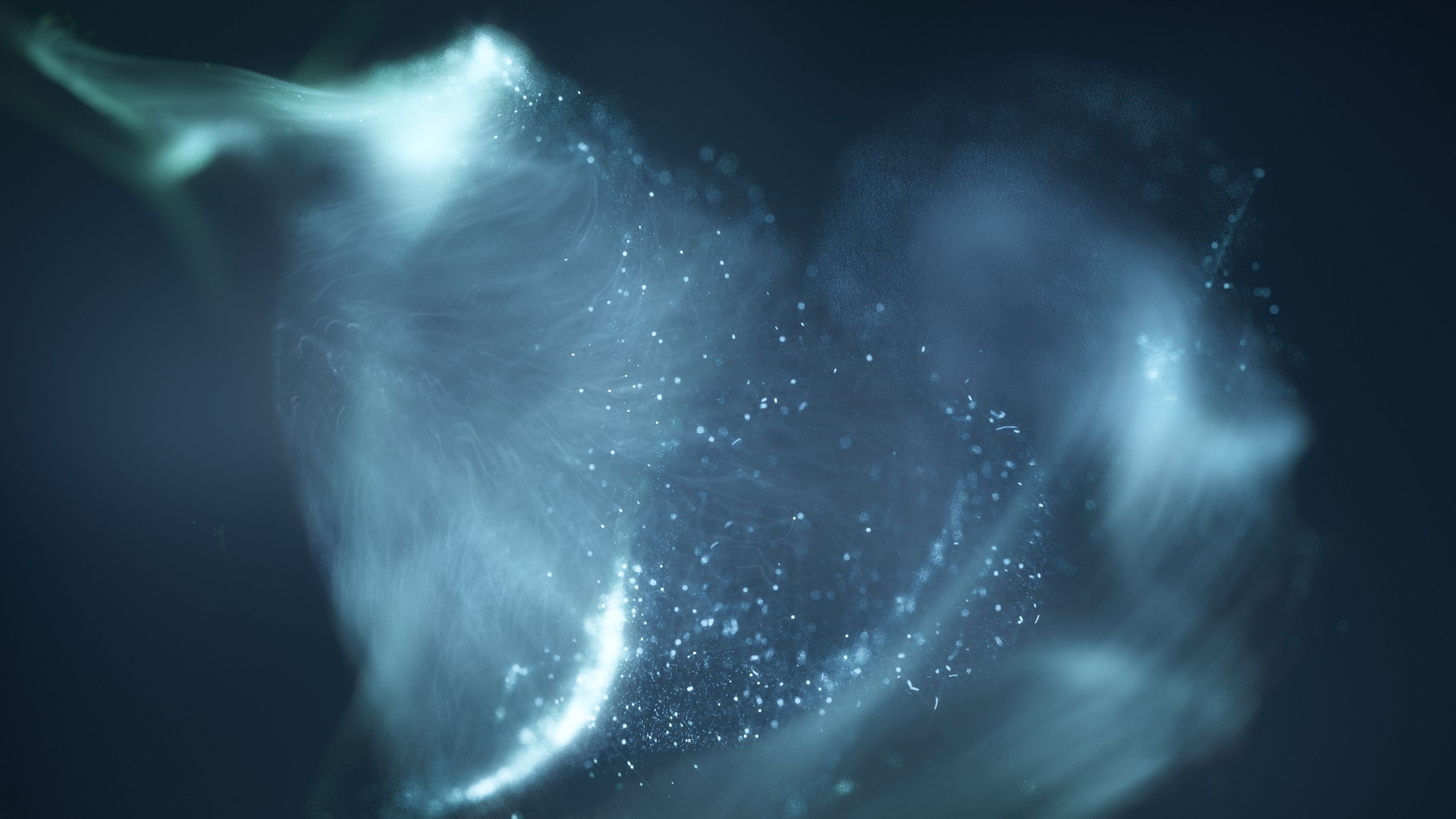 Elegant Blue Green Abstract Particle Flow Decorative Background