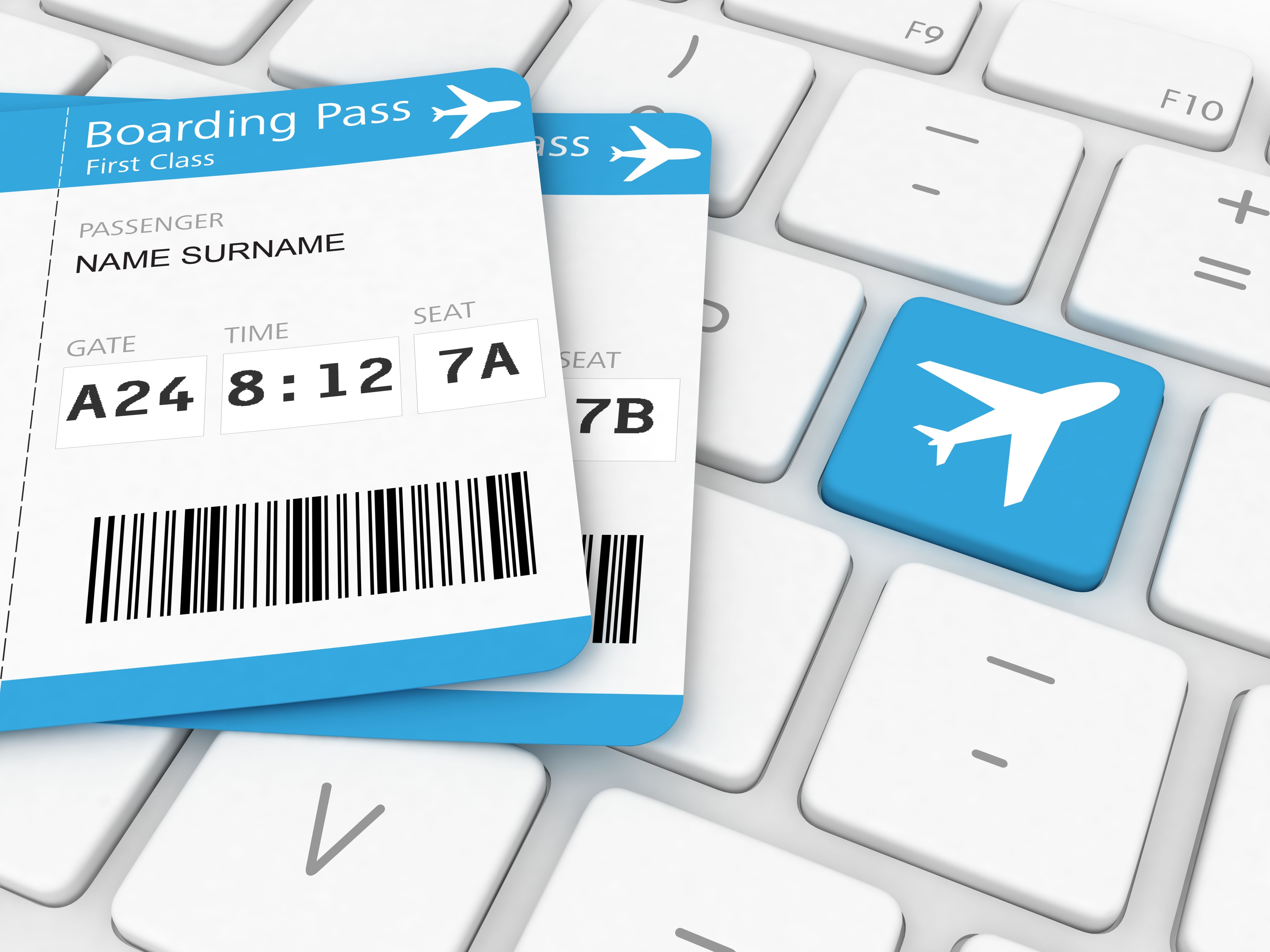 Travel vacation airplane flight online reservation