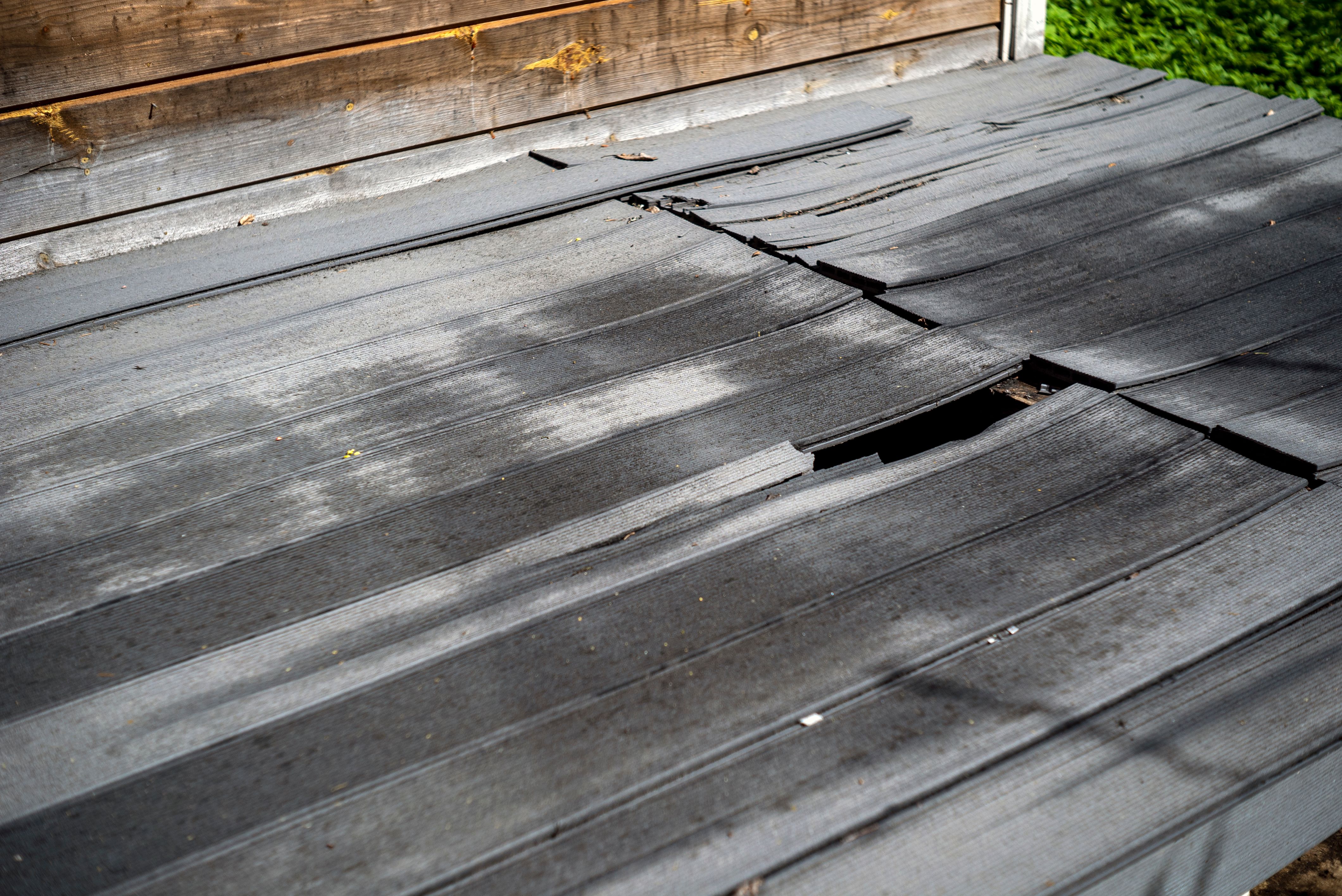 damaged deck