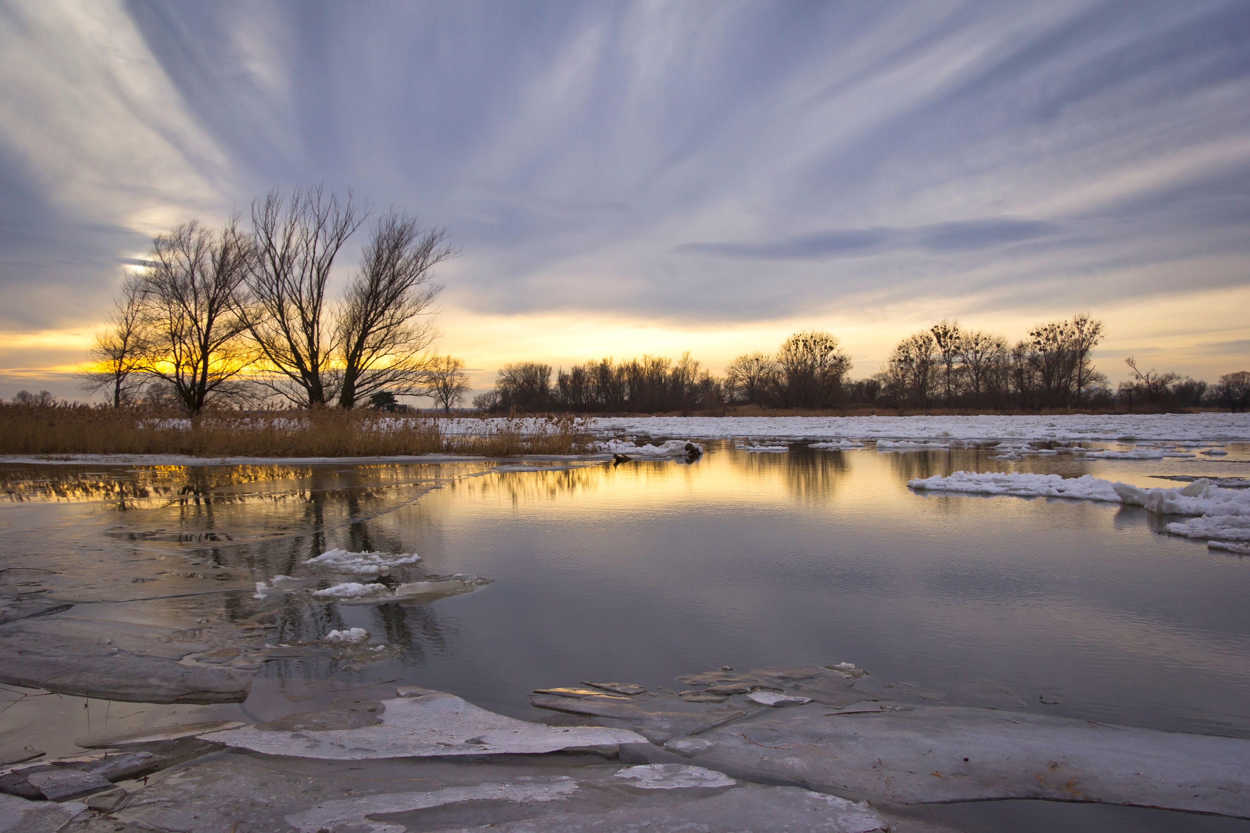 Winter auf den Fluss Oder