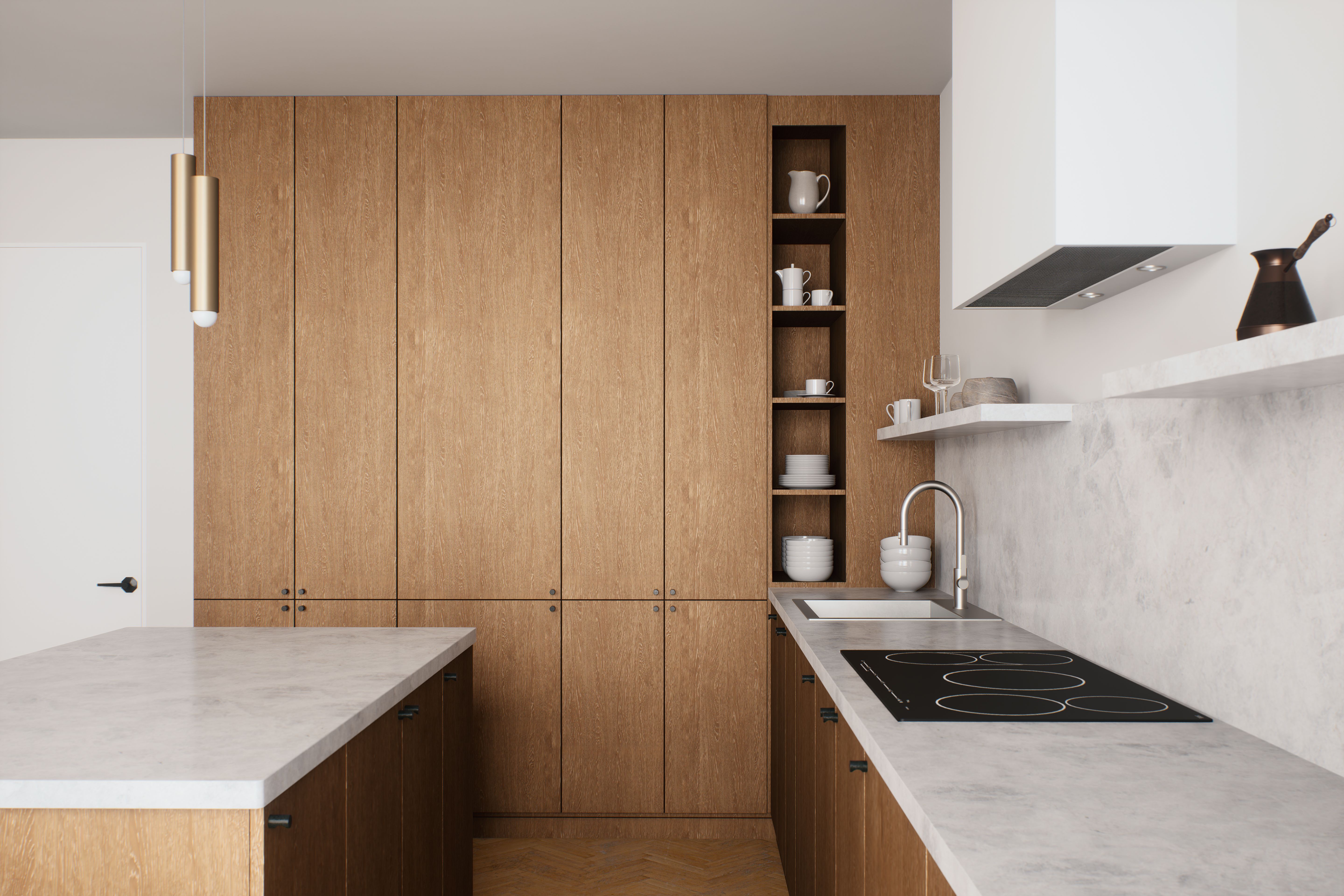 wooden kitchen cabinets