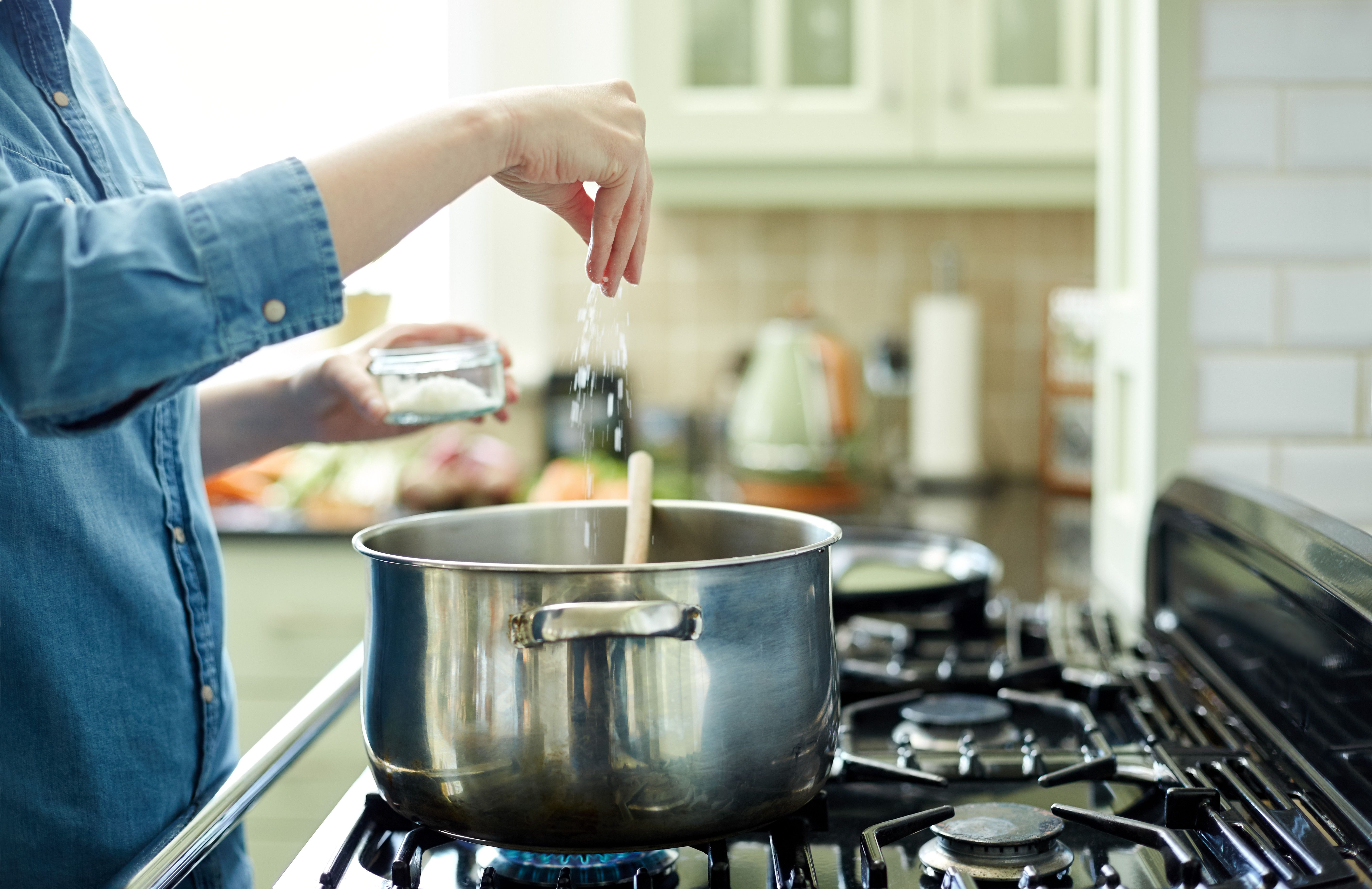 salt in pot