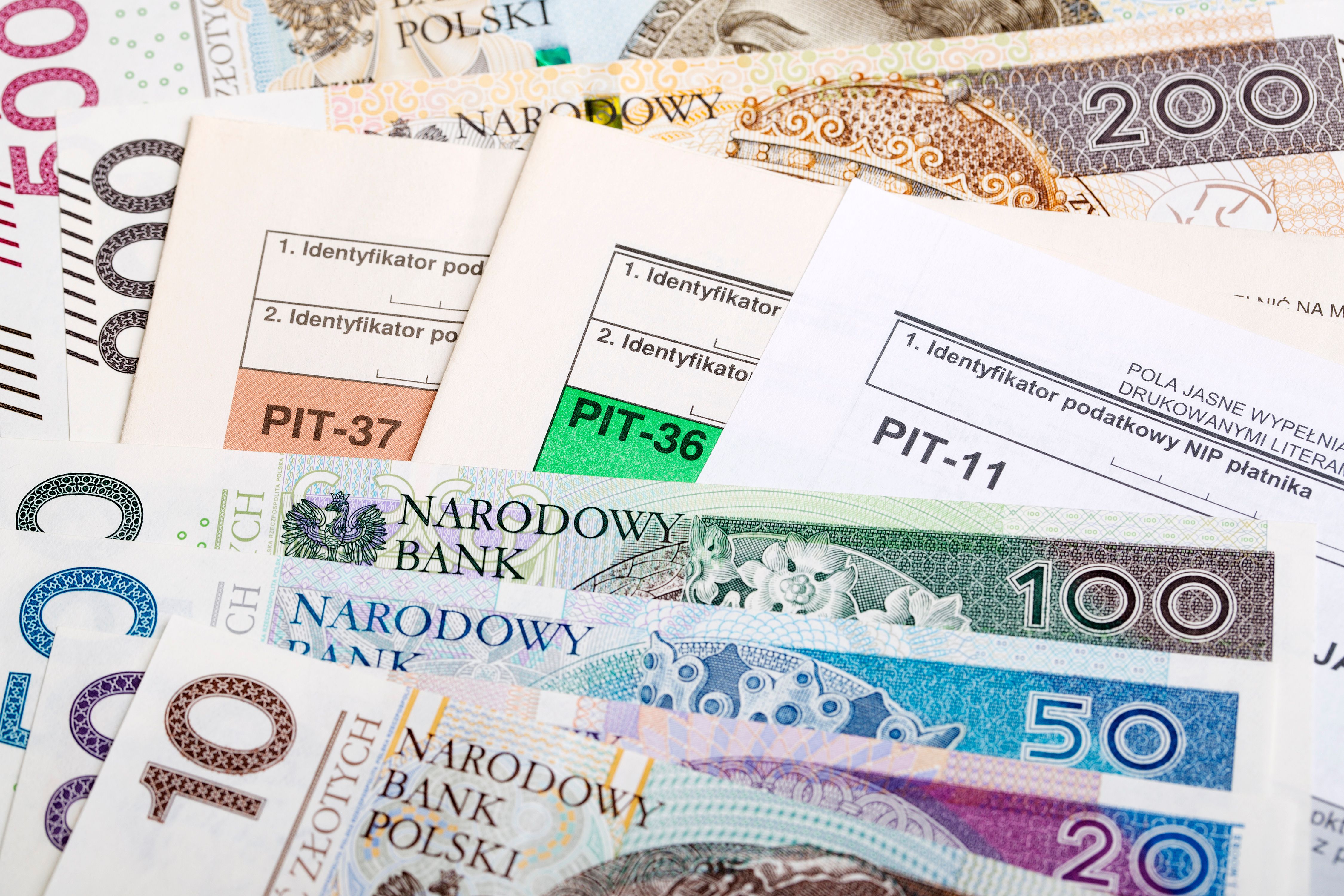 Polish tax returns on the background of Polish money