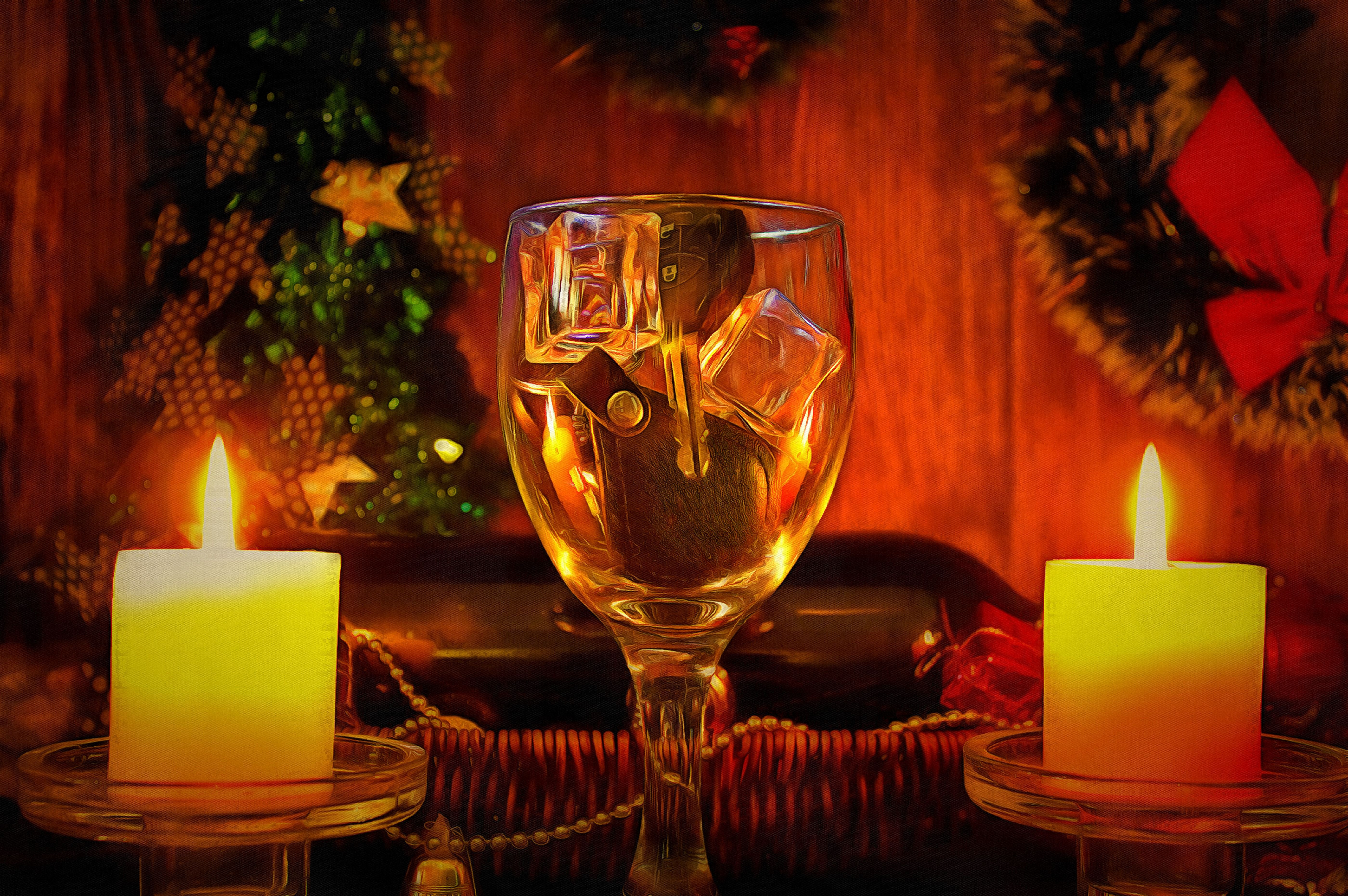 Digitally Generated Painting Of A Christmas Scene