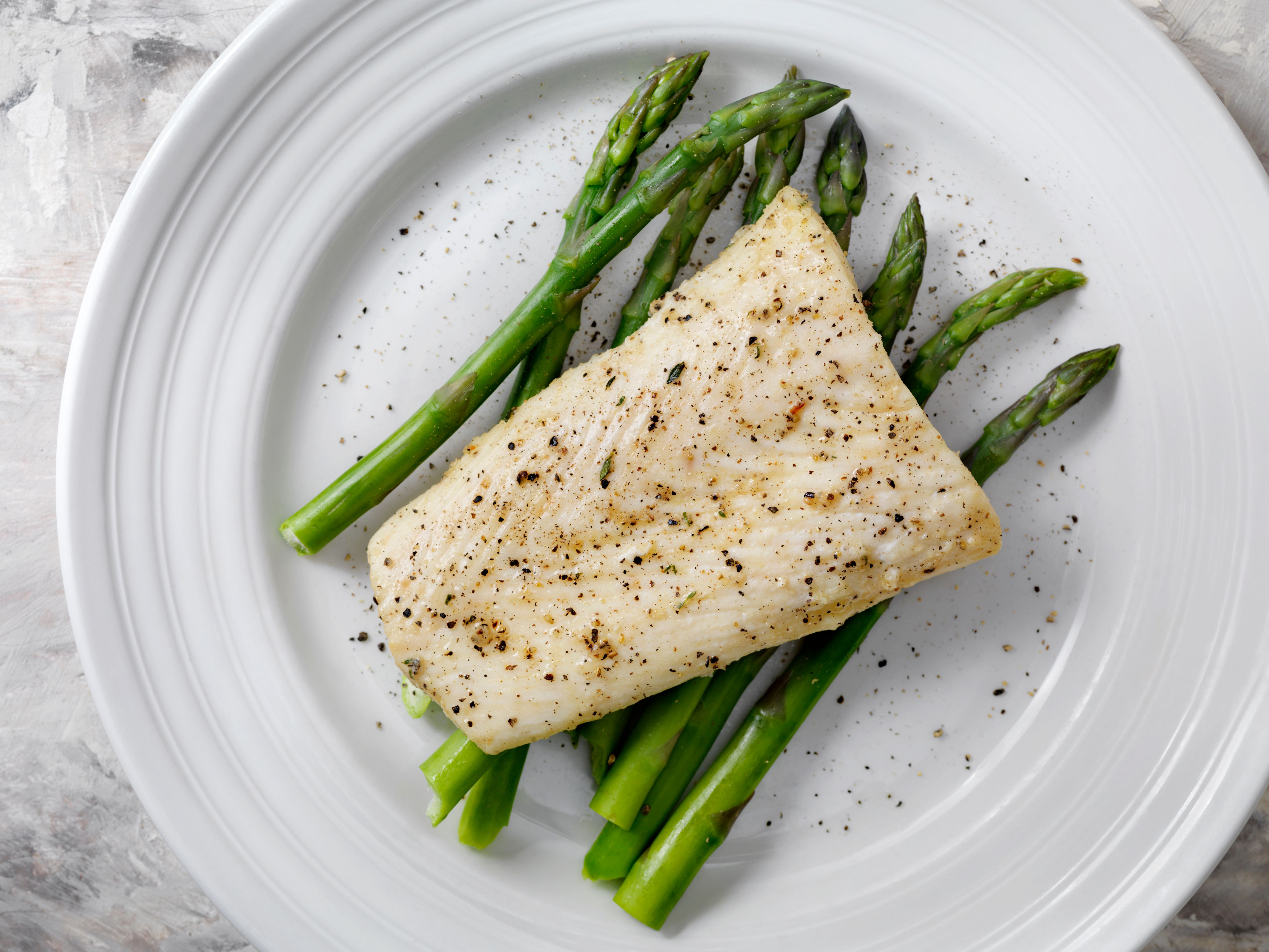poached halibut