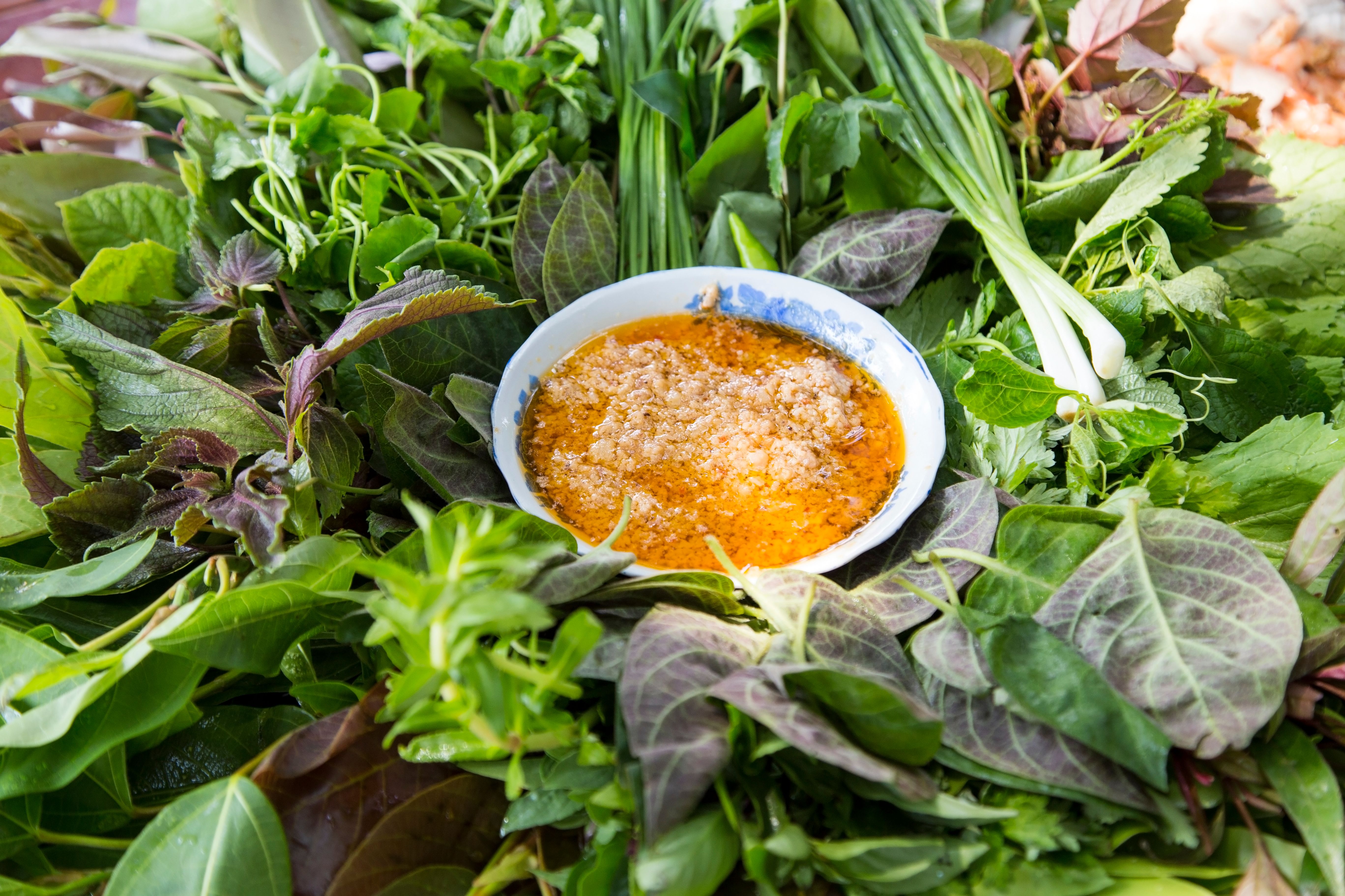 Peculiar herbs salad