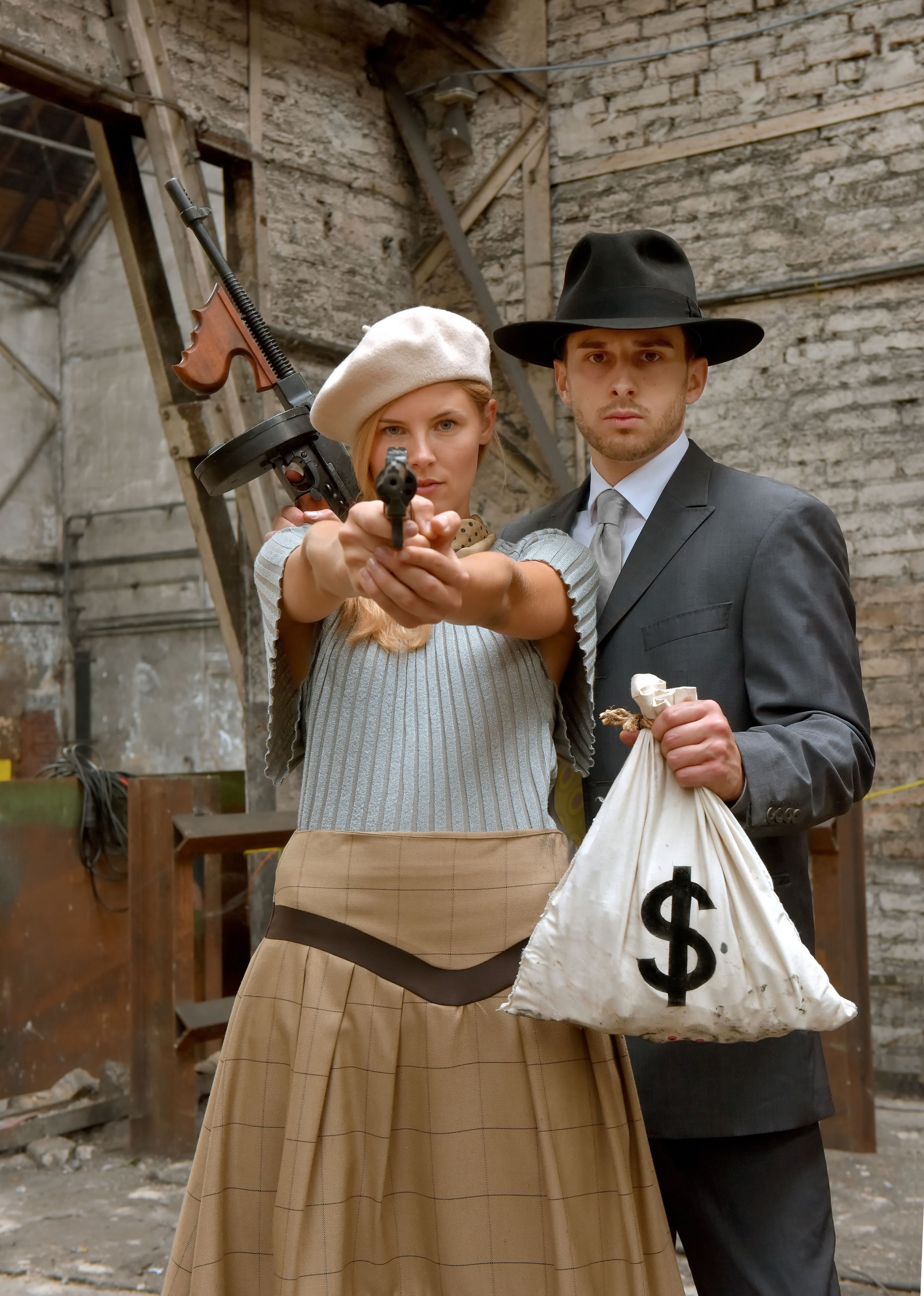Gangsters In An Old Demolished Factory