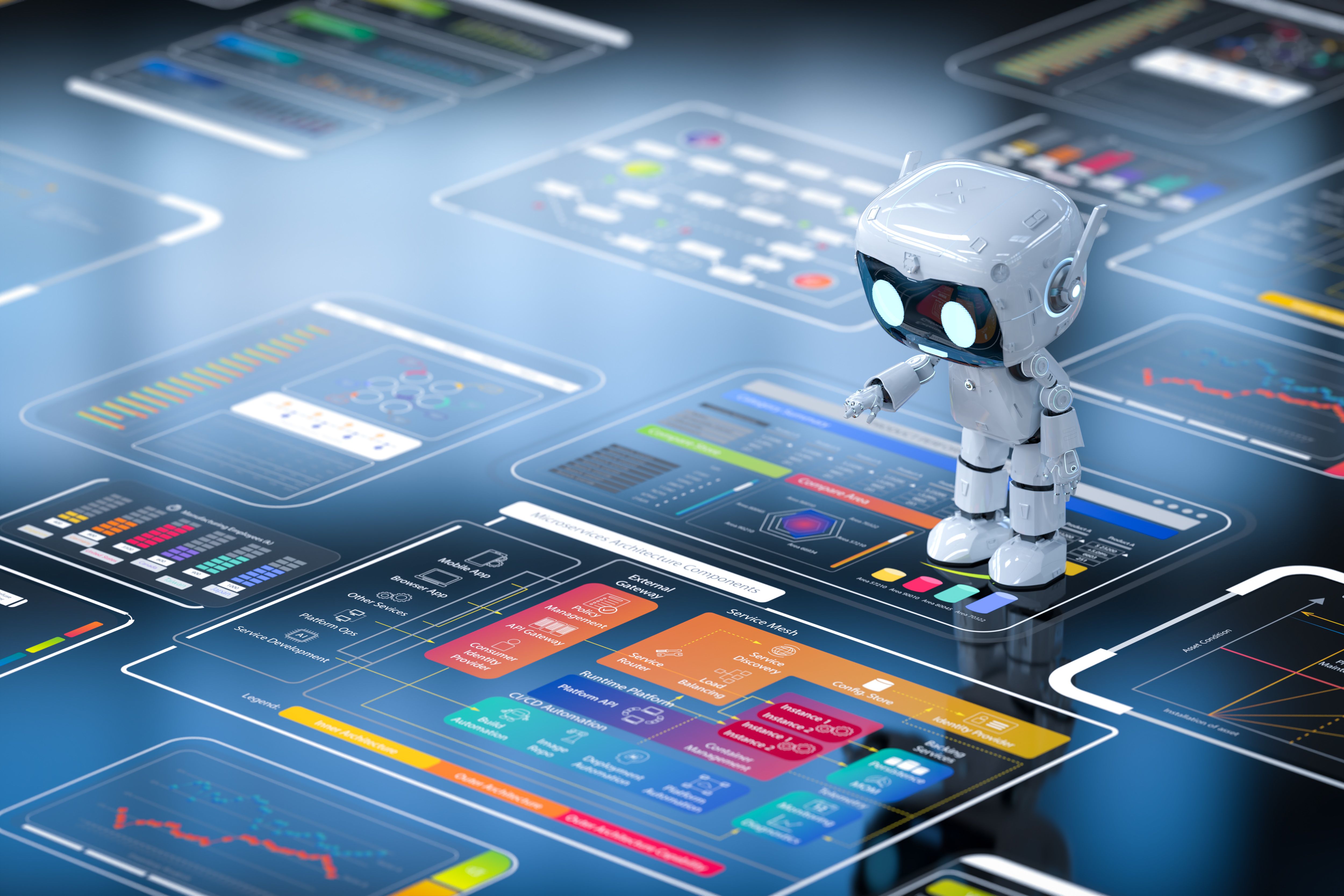 Personal assistant robot with colorful digital graphic display