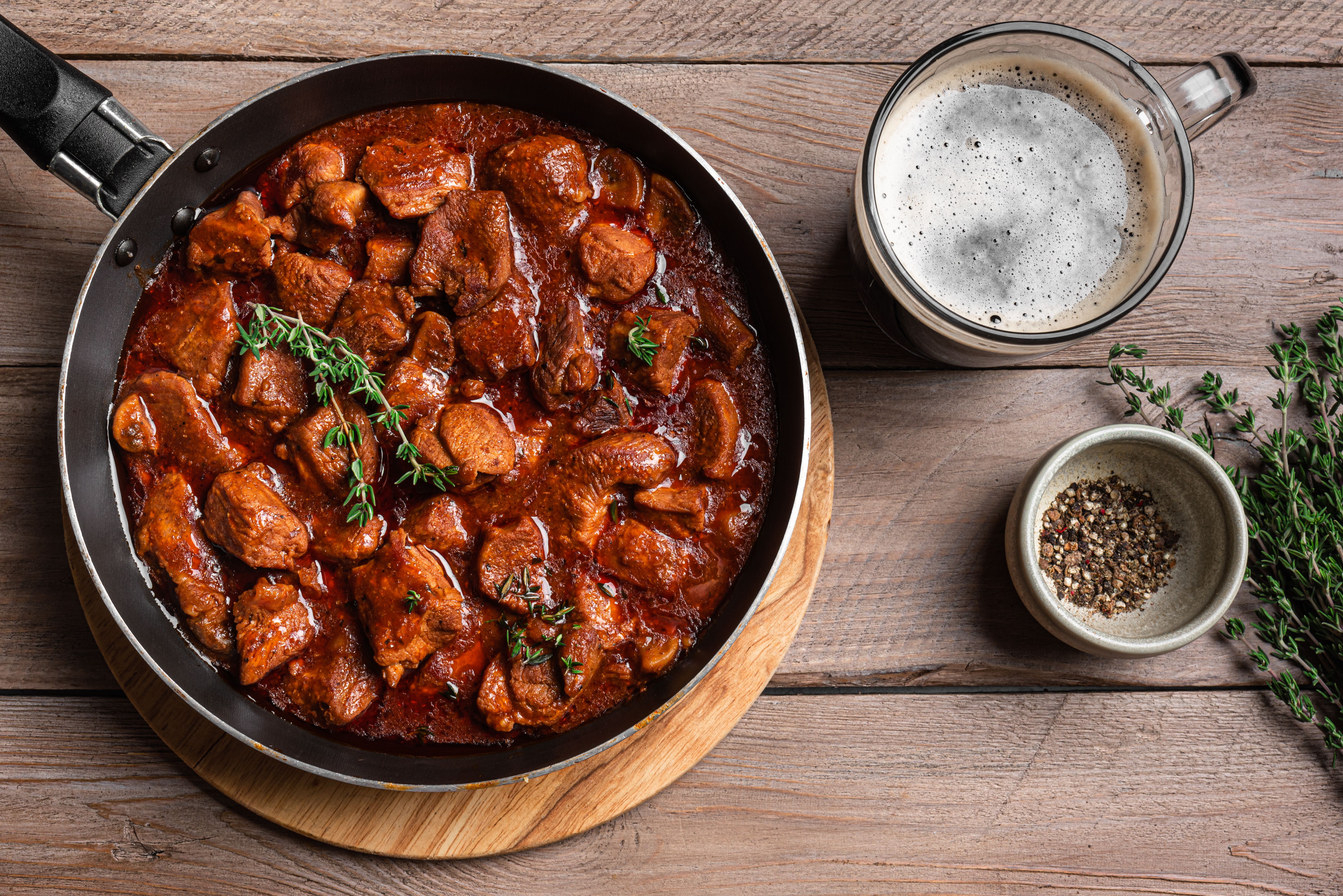 Beef Meat Stew with Beer, Braised Beef