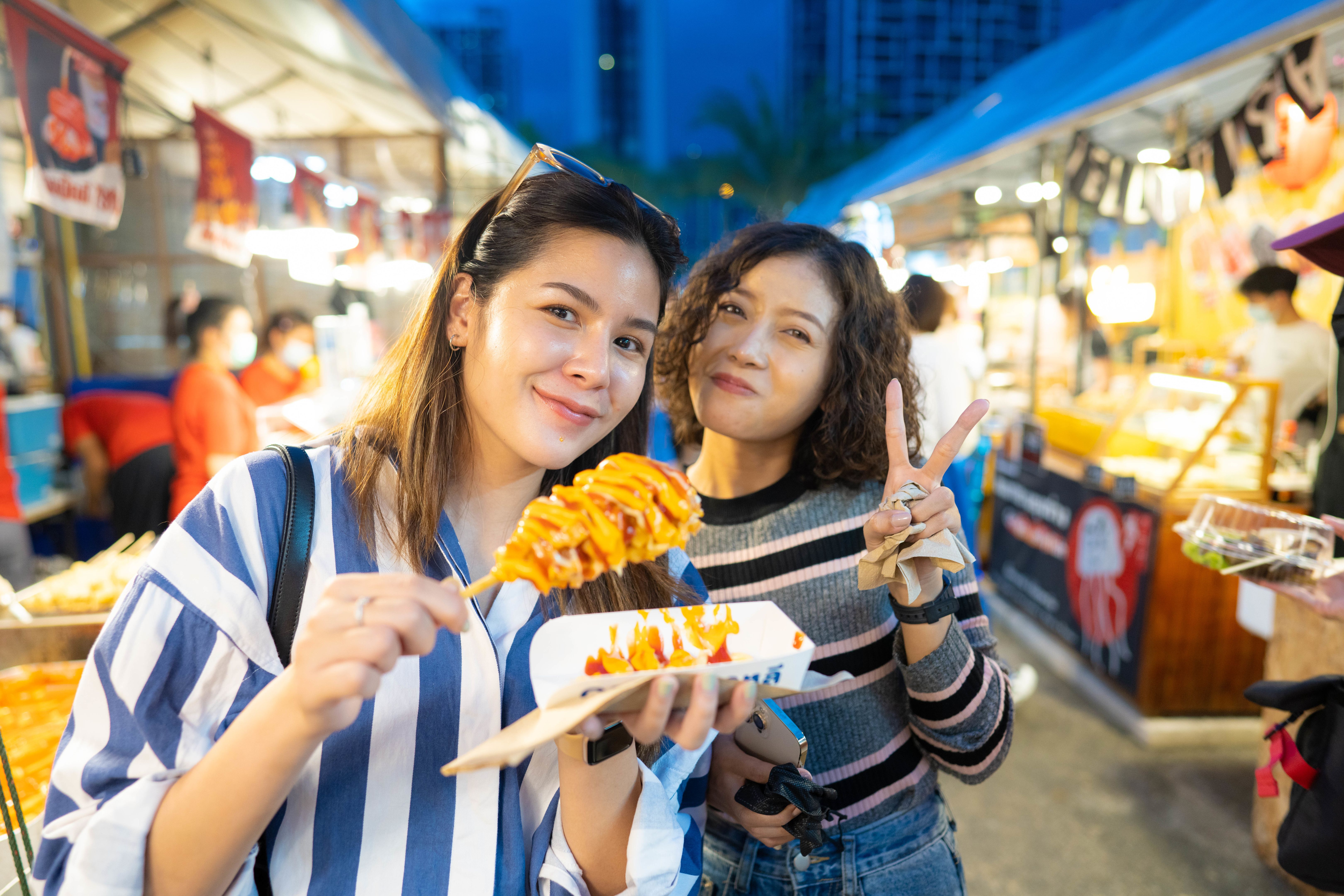 people enjoying dumplings