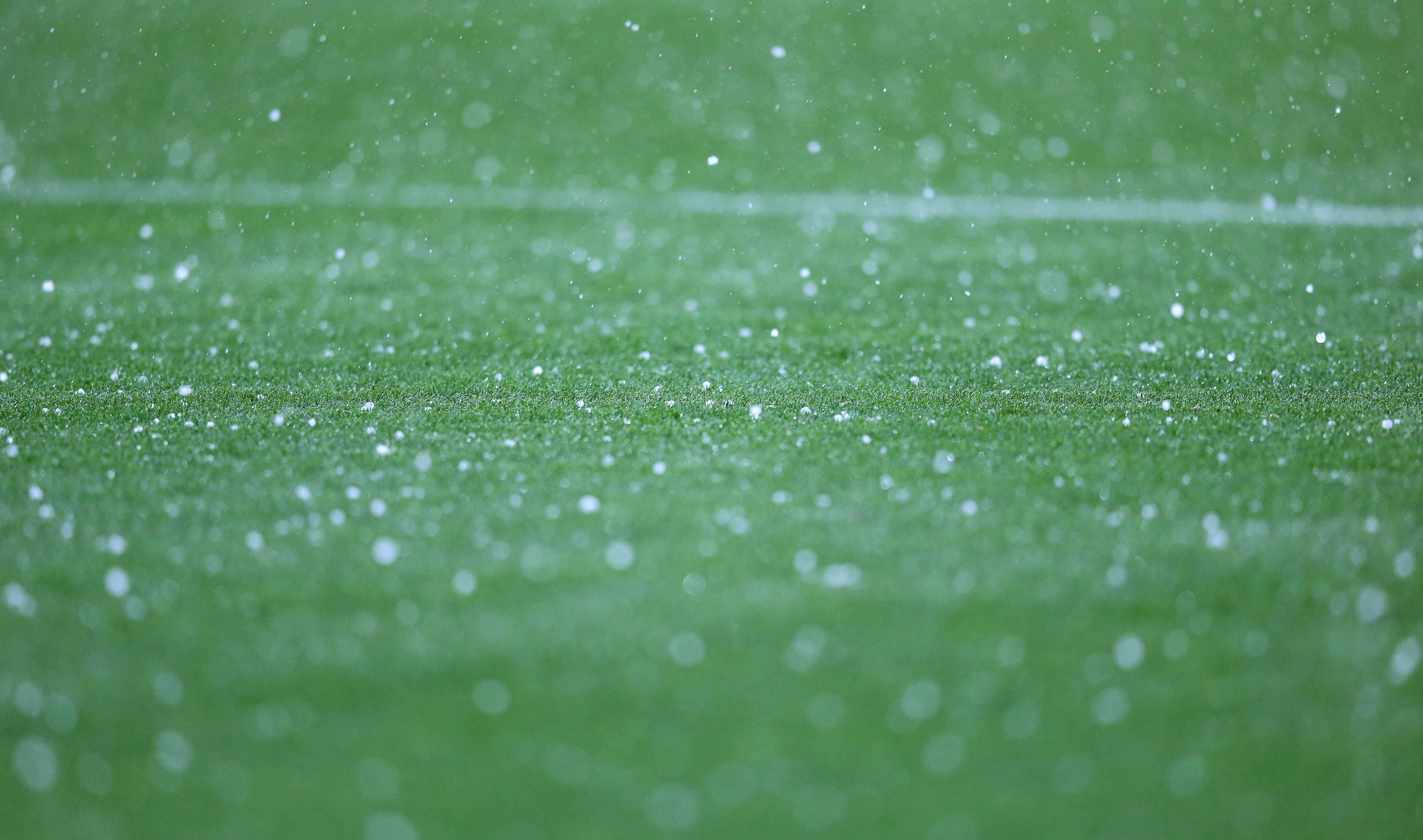 soccer field rain