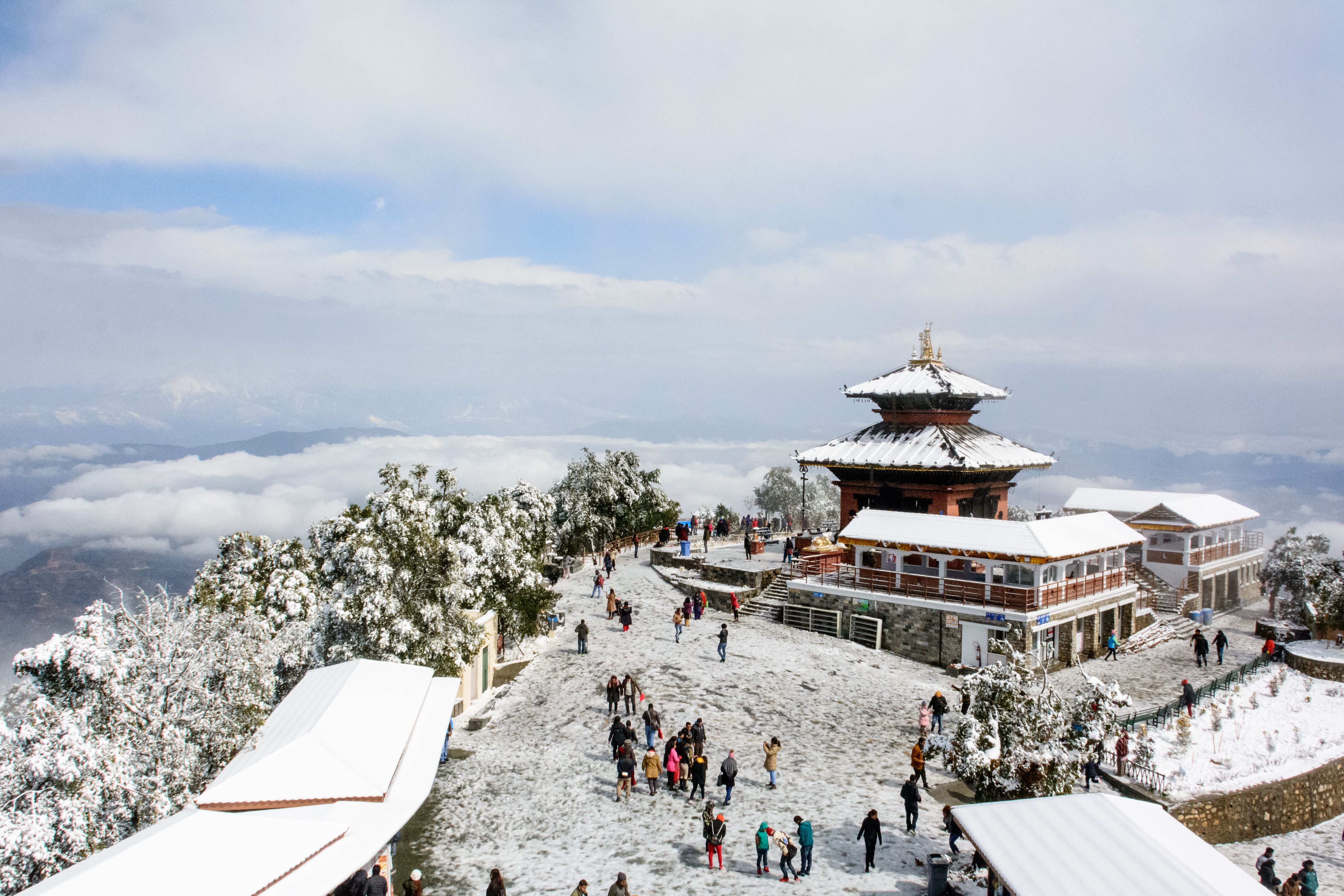 Snowy Chandragiri Hills Kathmandu Nepal on January 9, 2019