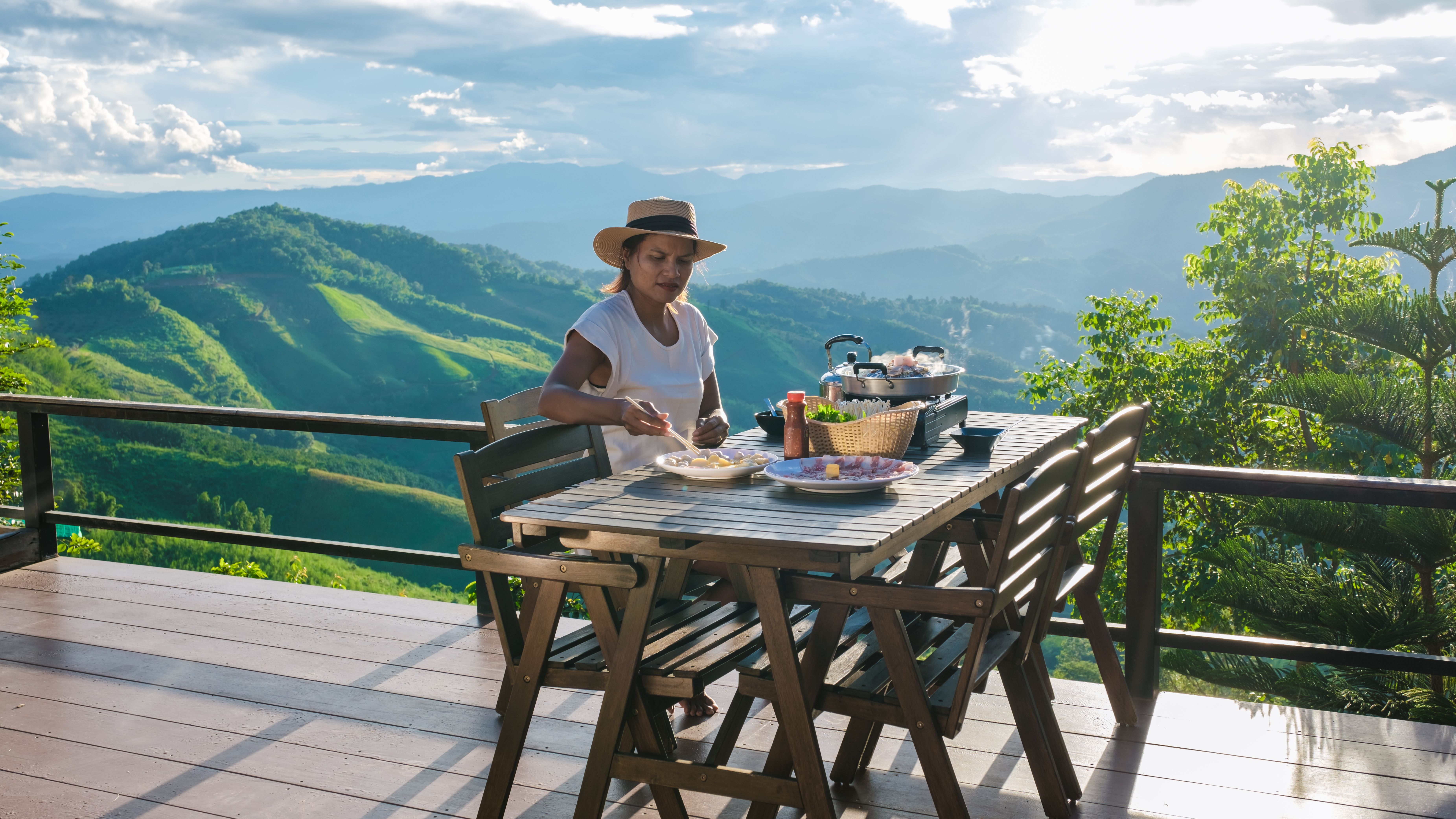 mountain dining view