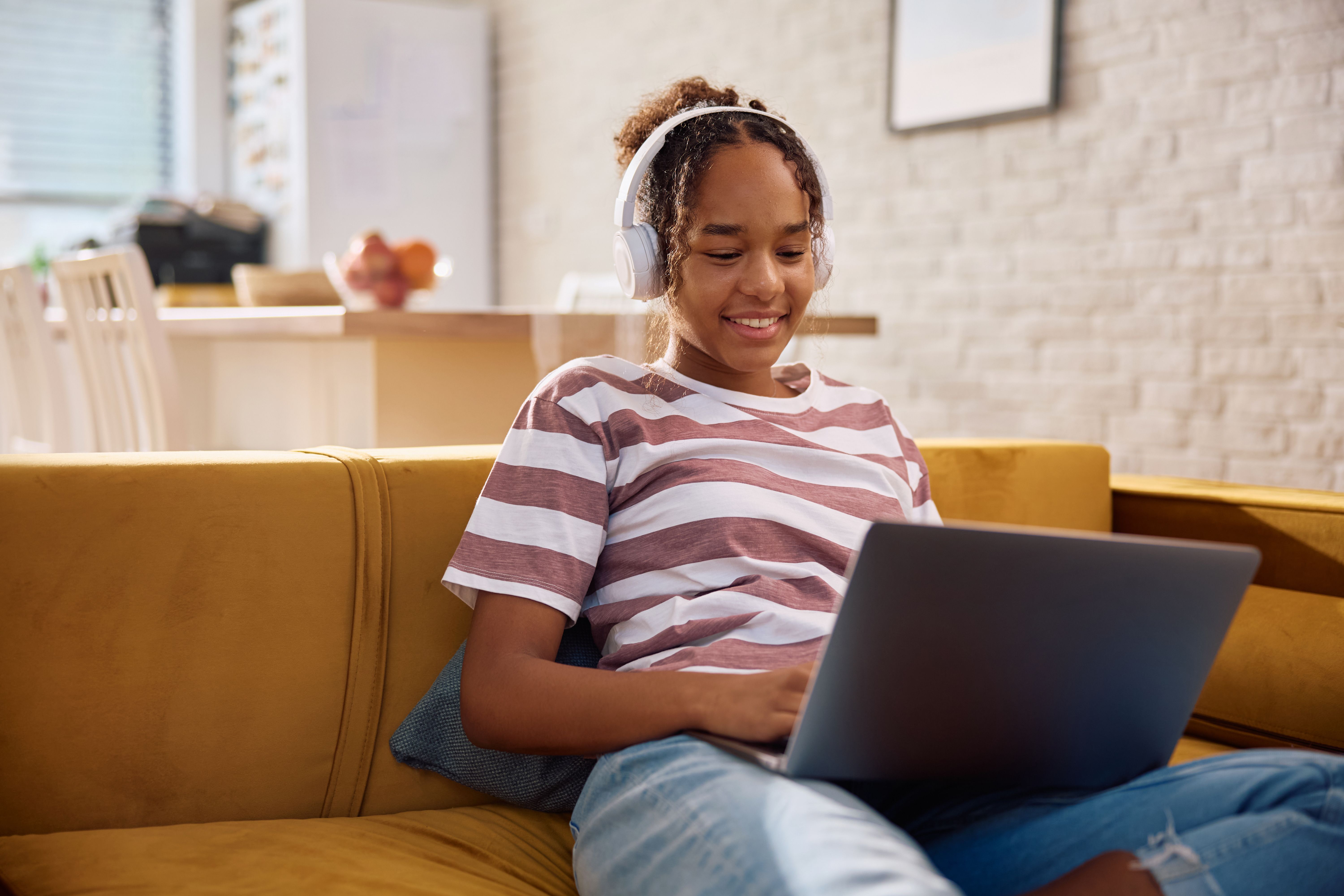 young african using laptop
