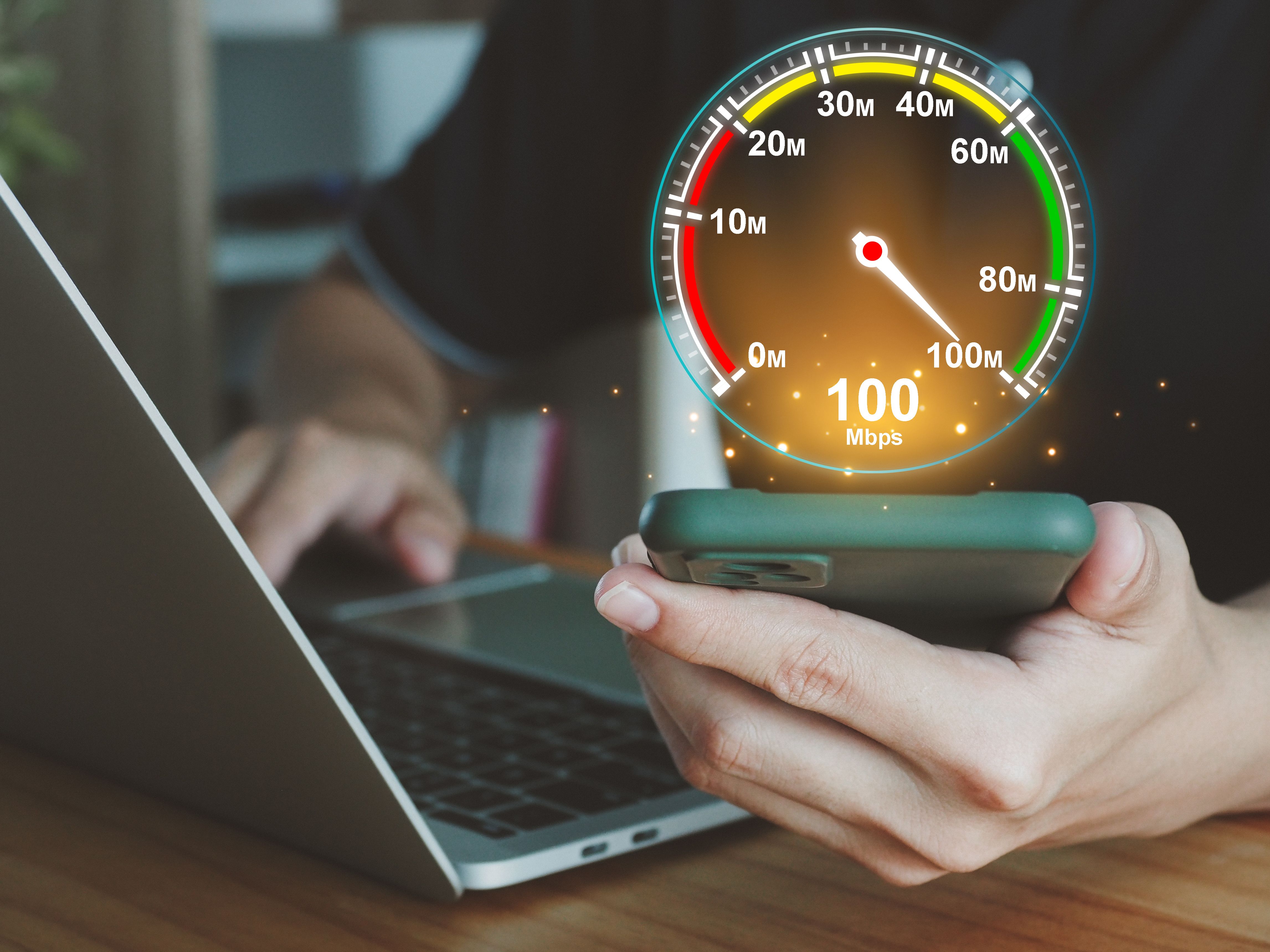 Fast internet connection with high speed internet speed test.