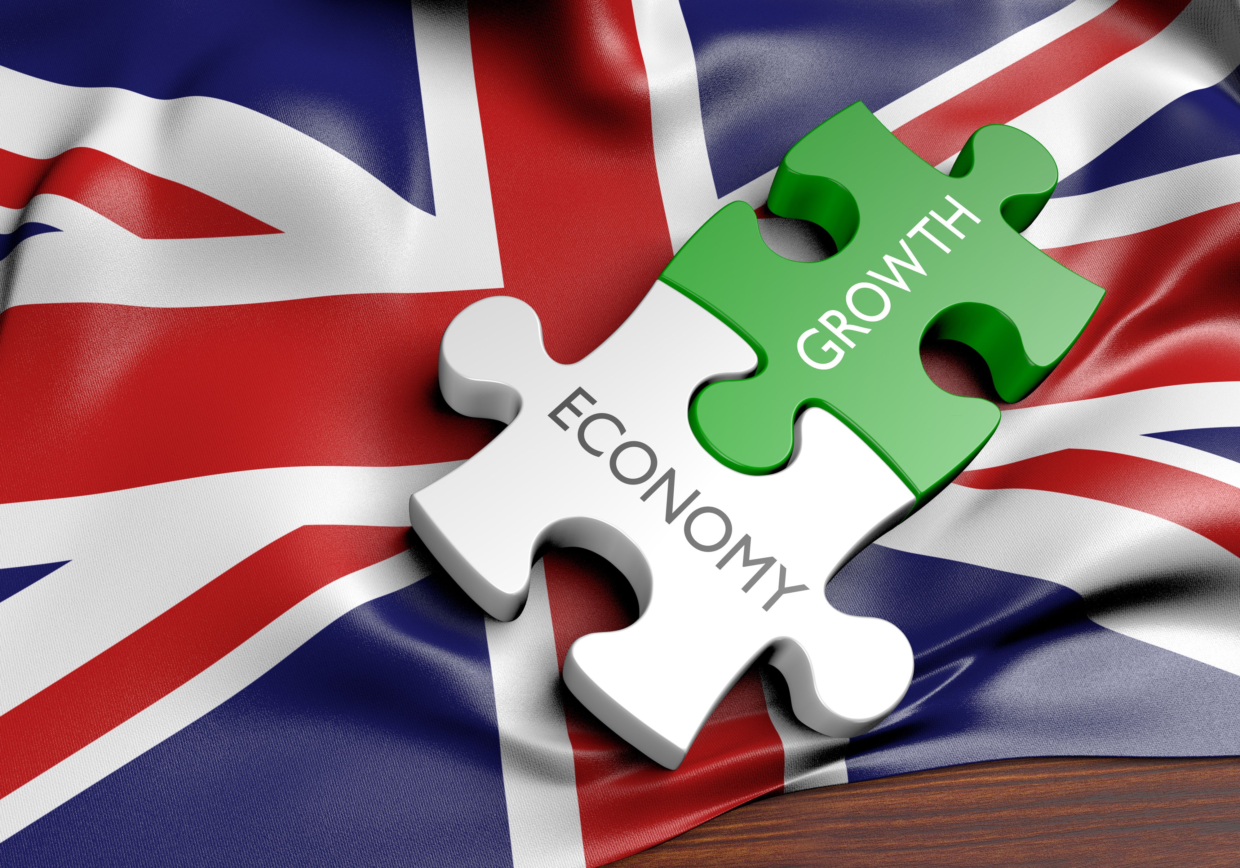 United Kingdom economy and financial market growth concept, 3D rendering United Kingdom economy and financial market growth concept, 3D rendering