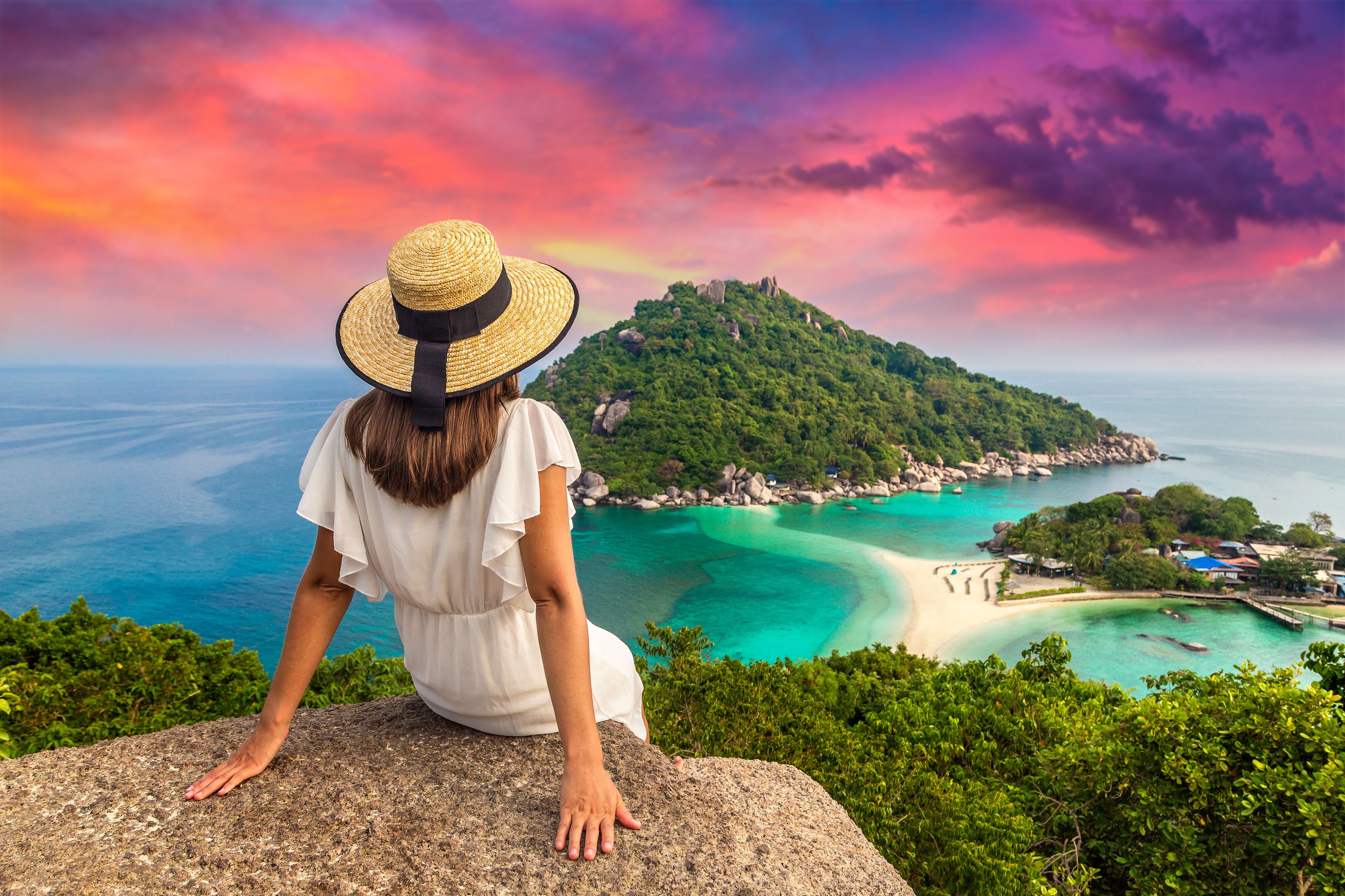 Woman at Nang Yuan Island, Koh Tao, Thailand Woman at Nang Yuan Island, Koh Tao, Thailand