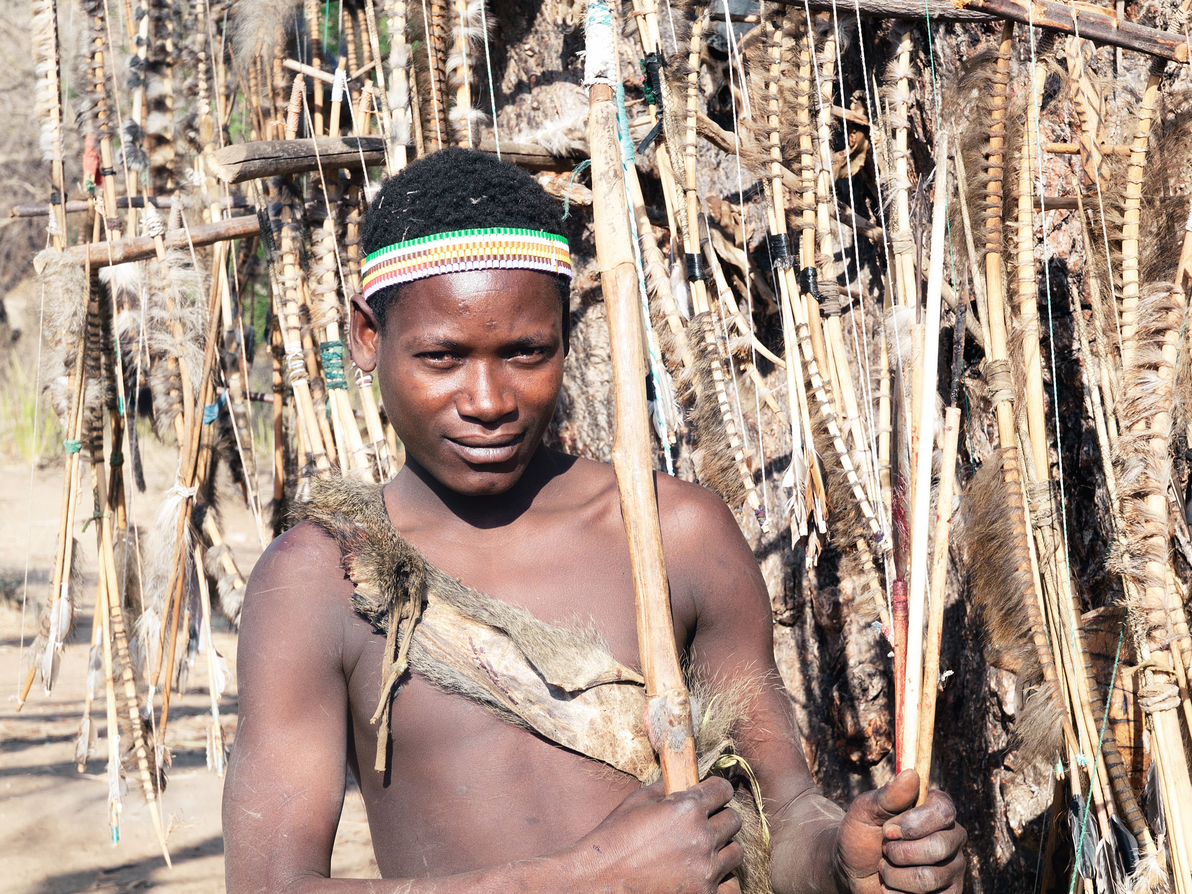 Portrait of Hadzabe (or Hadza) young bushman