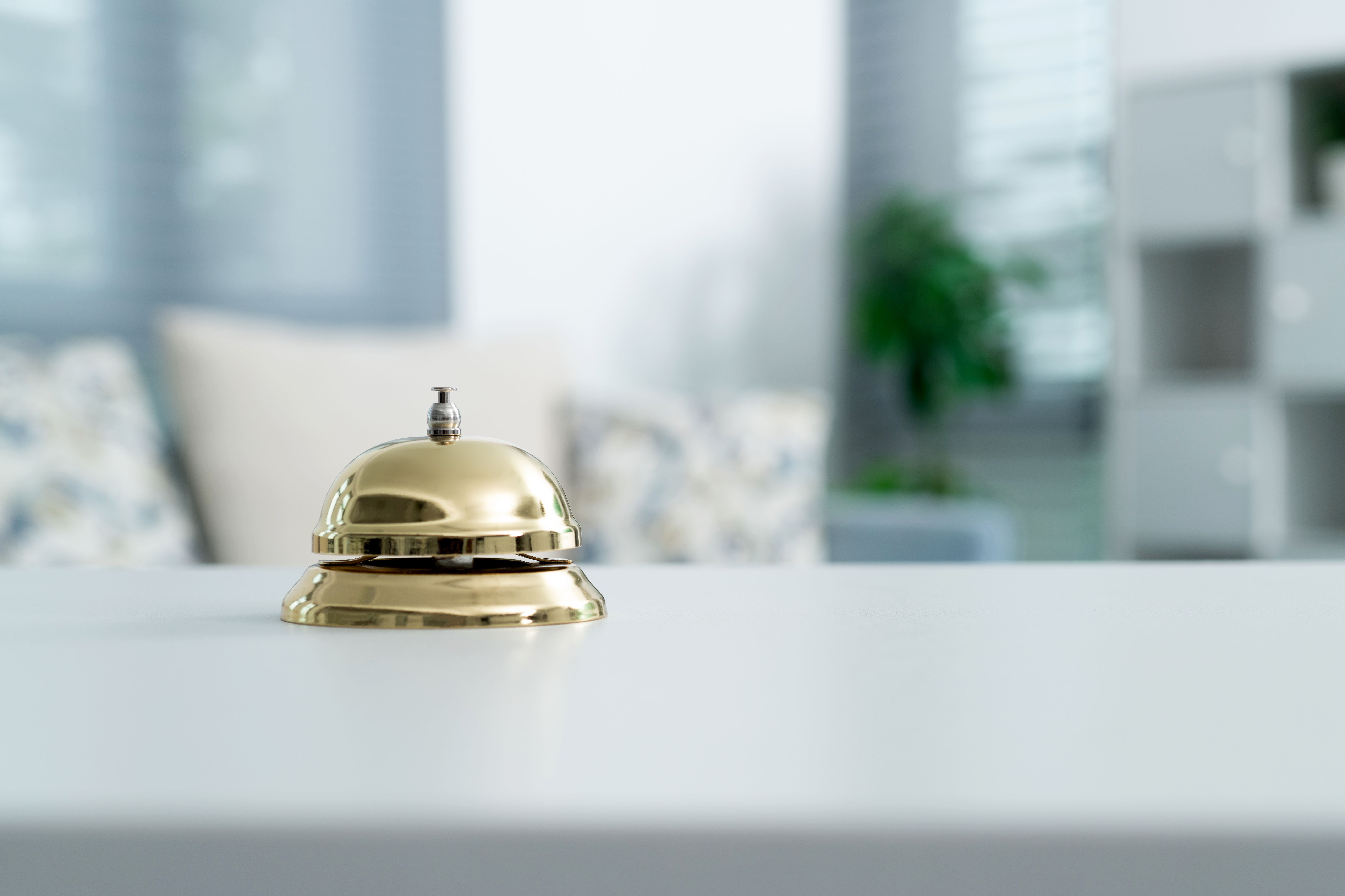 Service bell on white table
