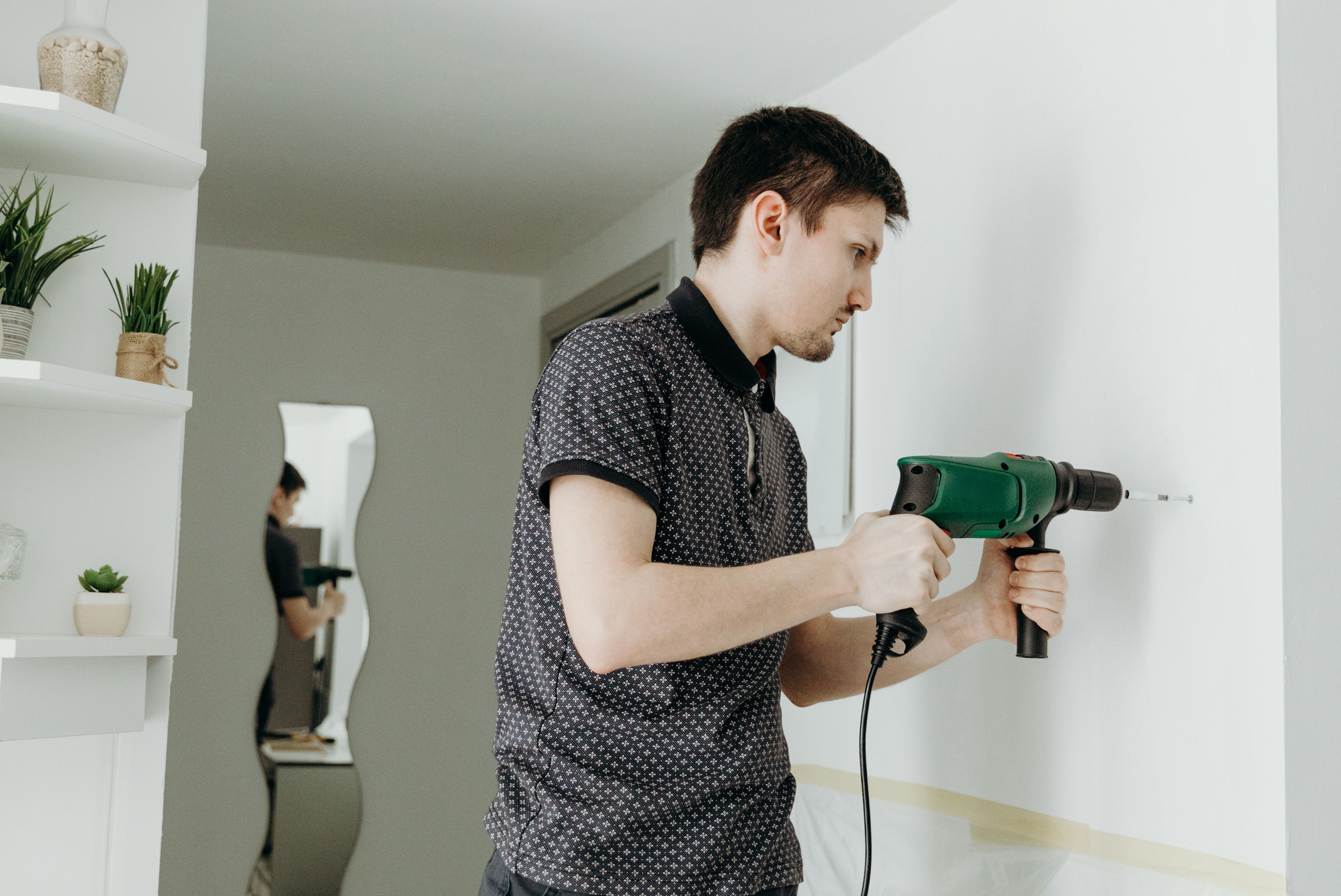 construction worker drill