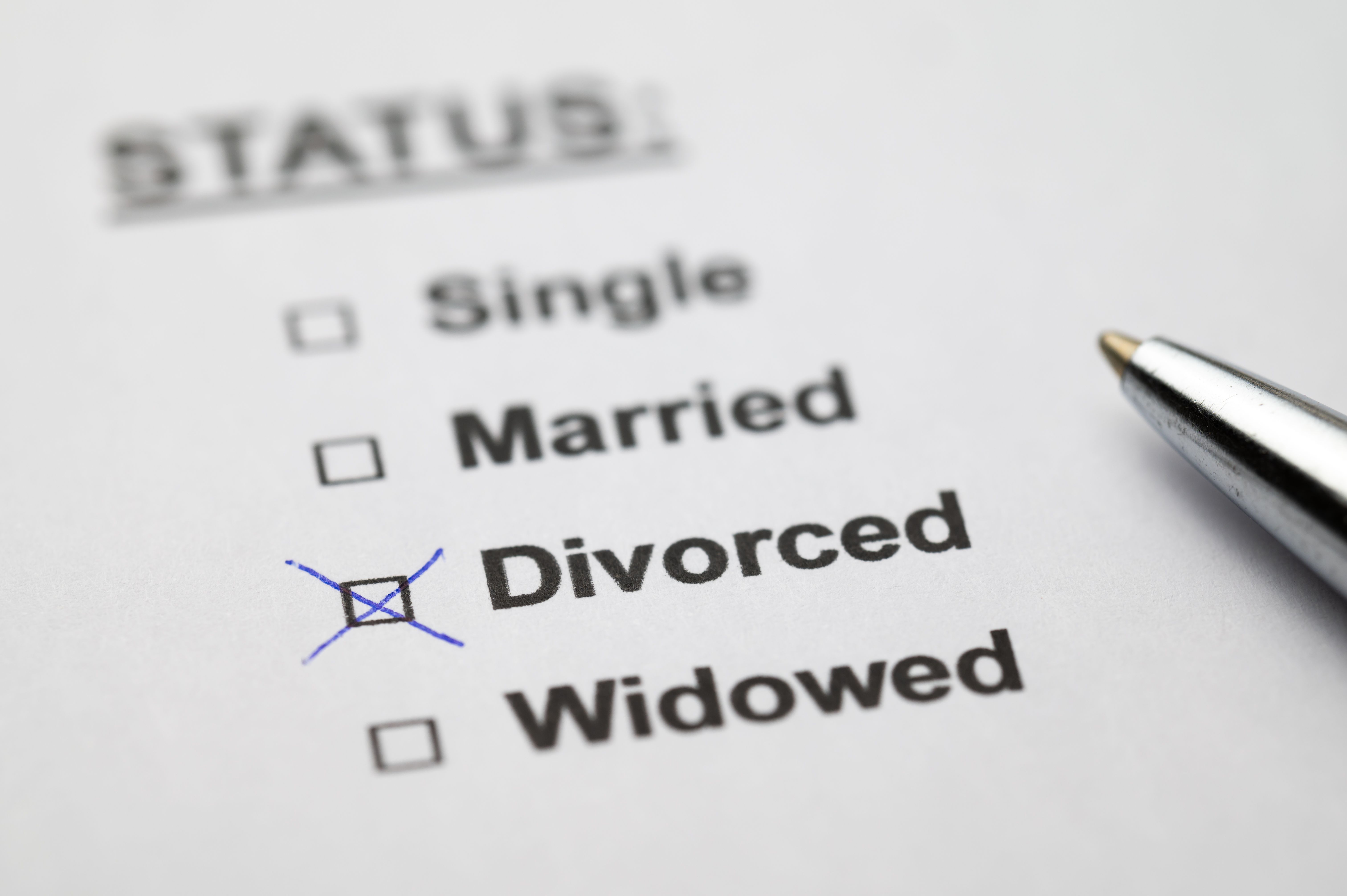 divorce process paperwork