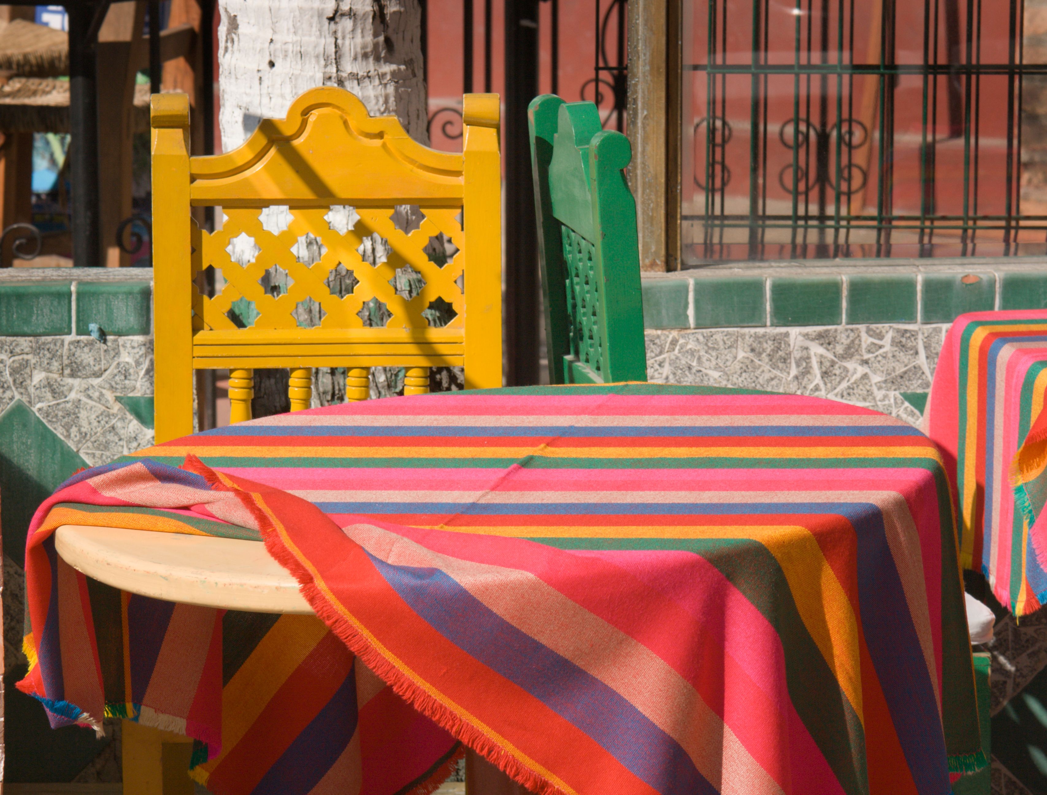 colorful dining chairs