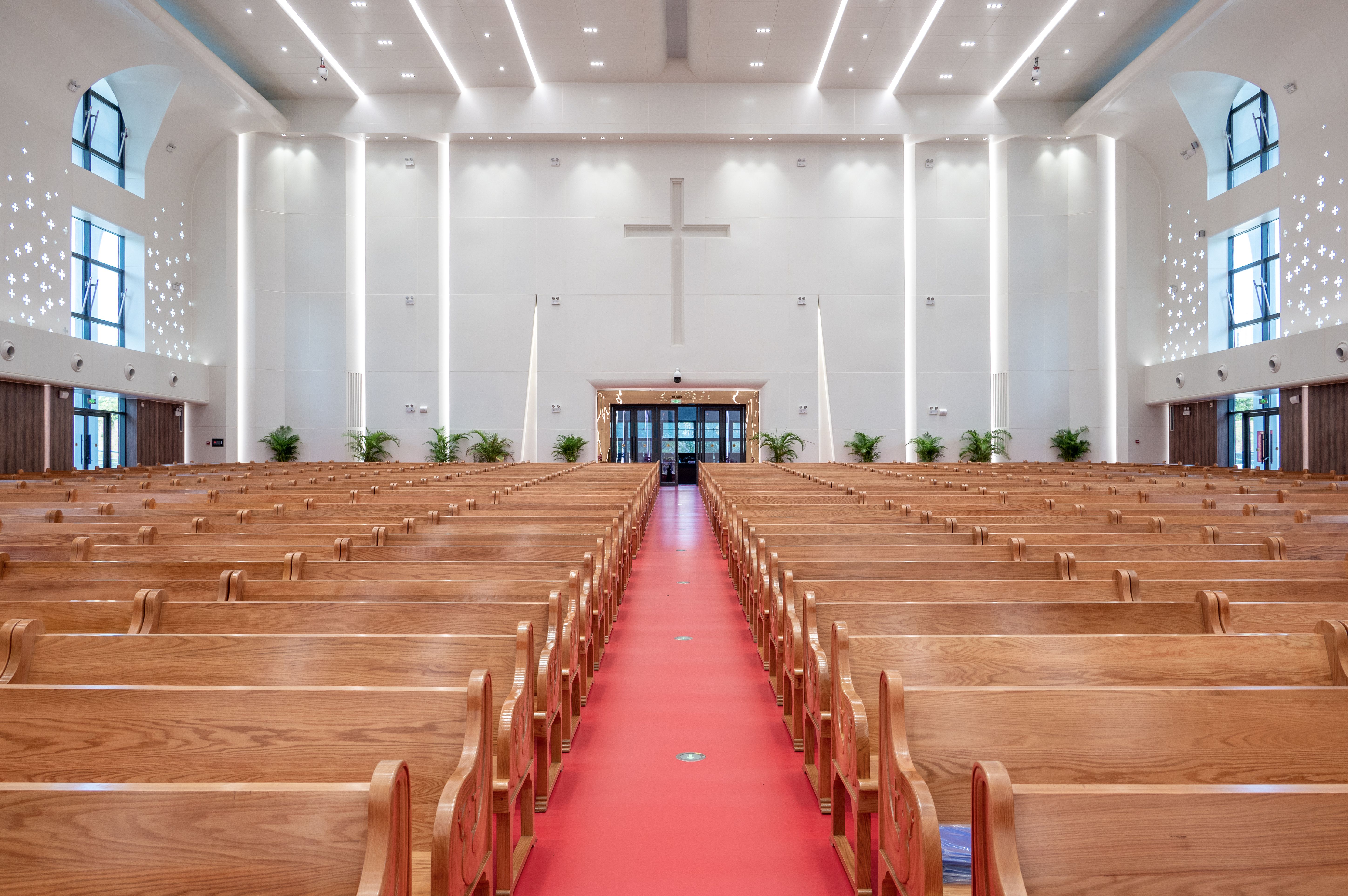 The scene inside the bright Church