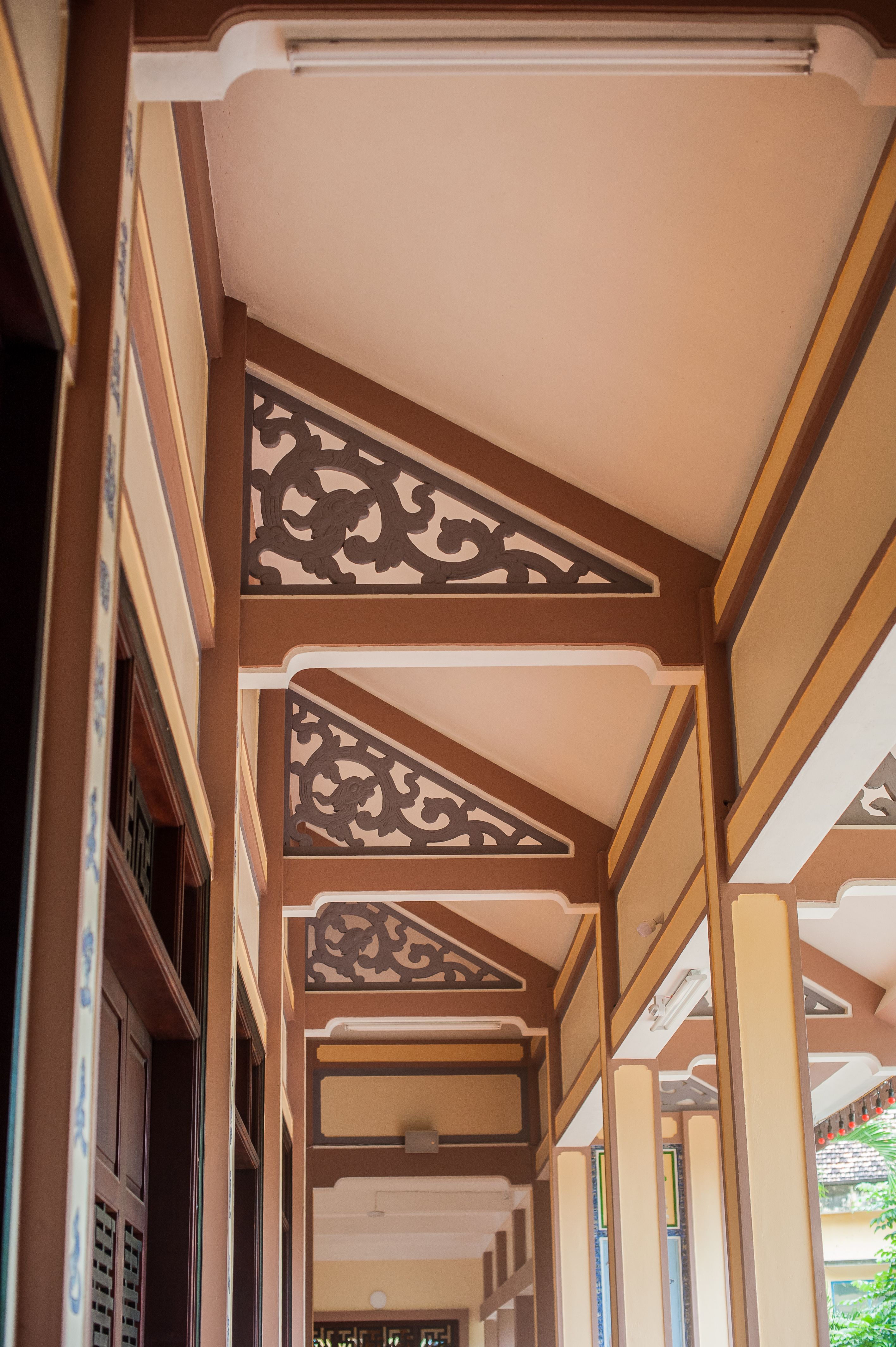 Patterned ceiling of a Buddhist temple