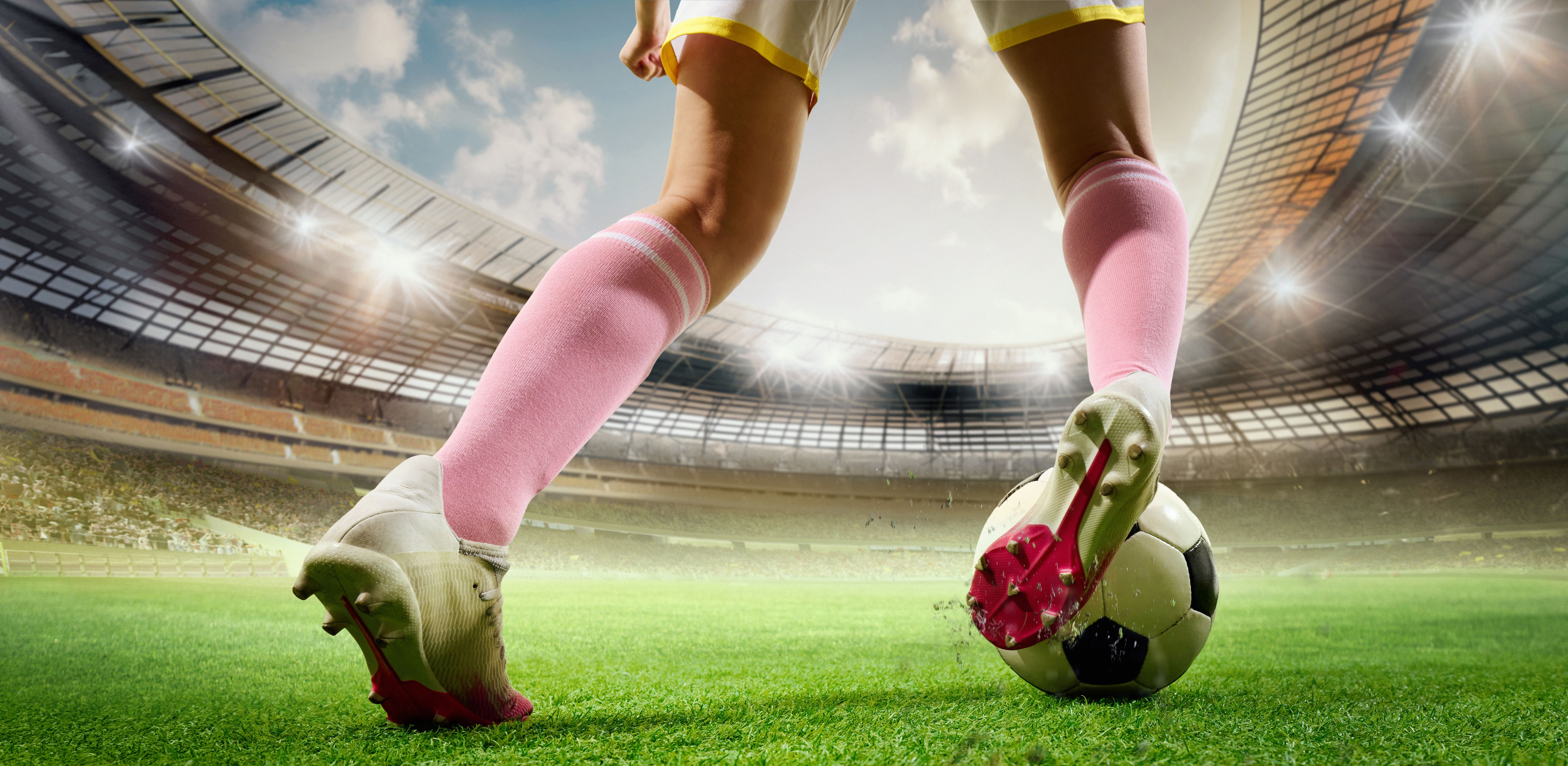 woman playing soccer