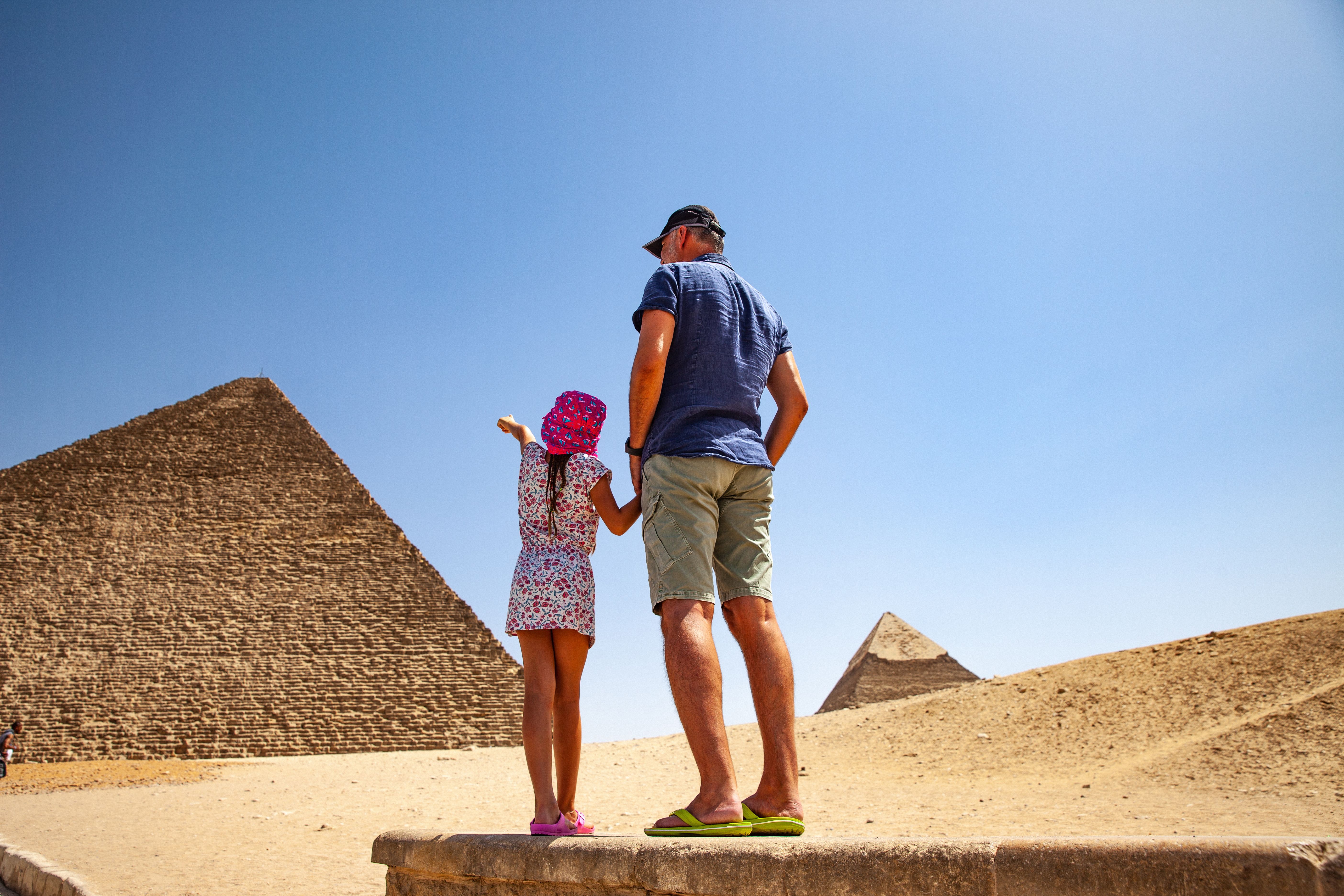 tourists at pyramids