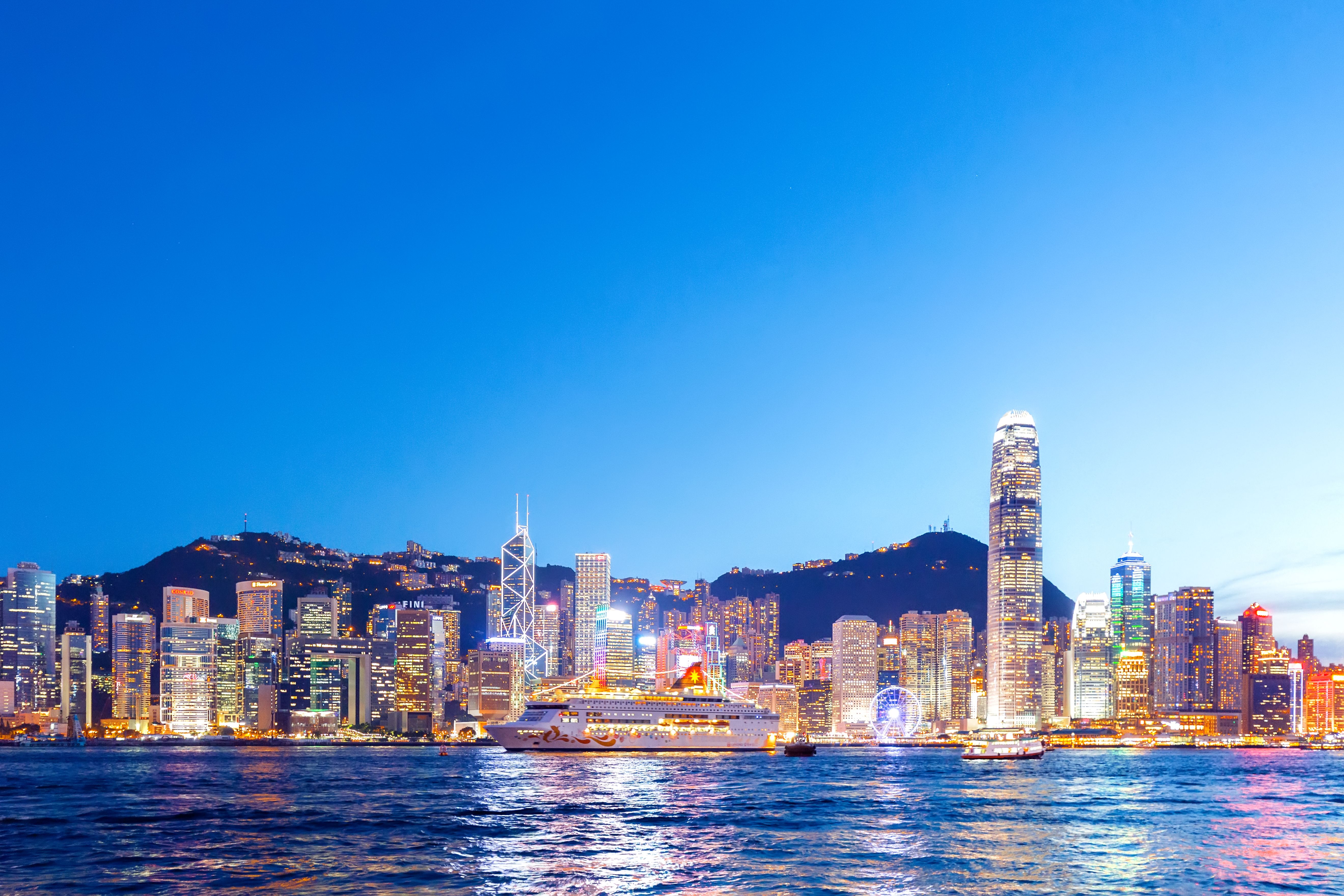 hong kong skyline night