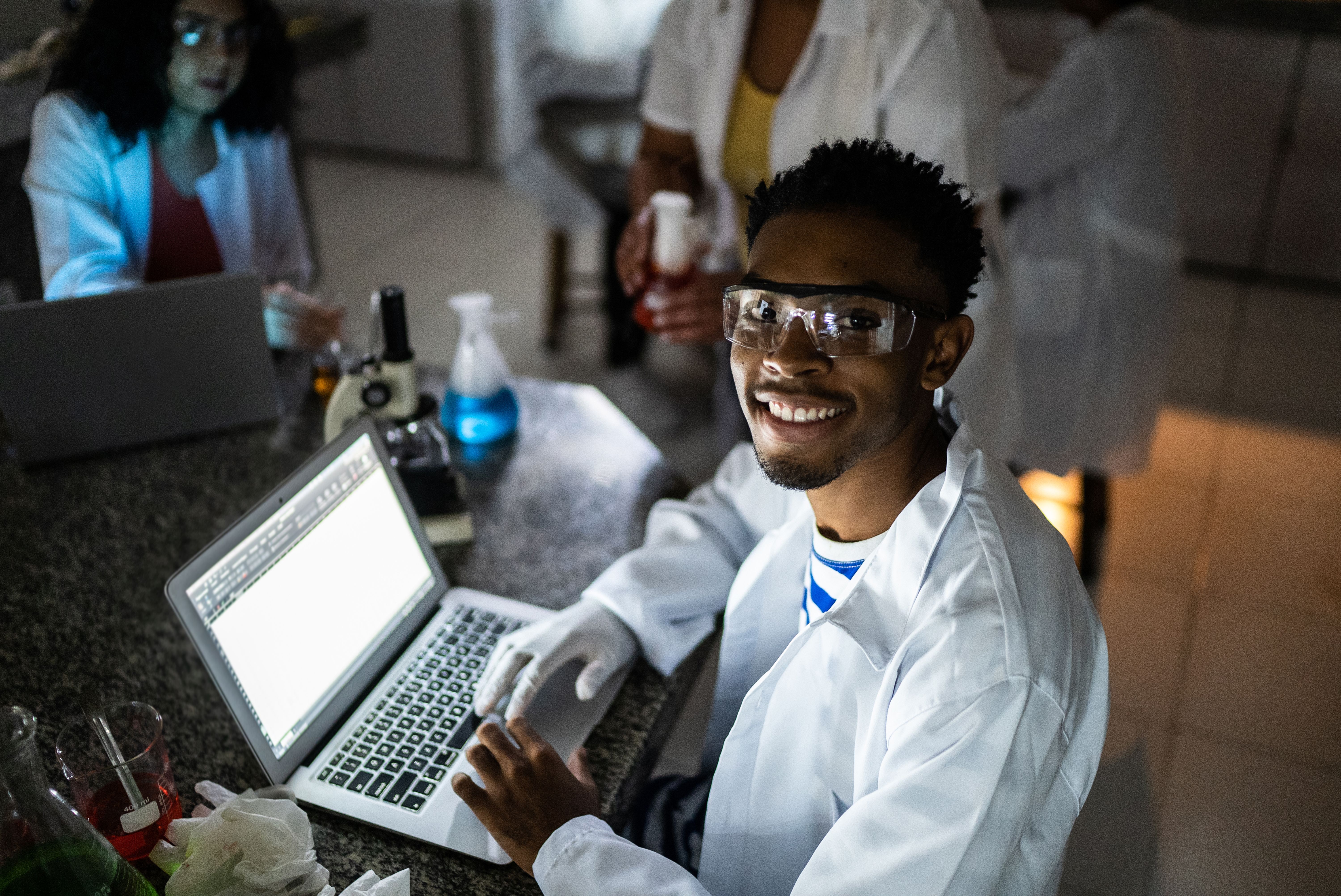 young student science