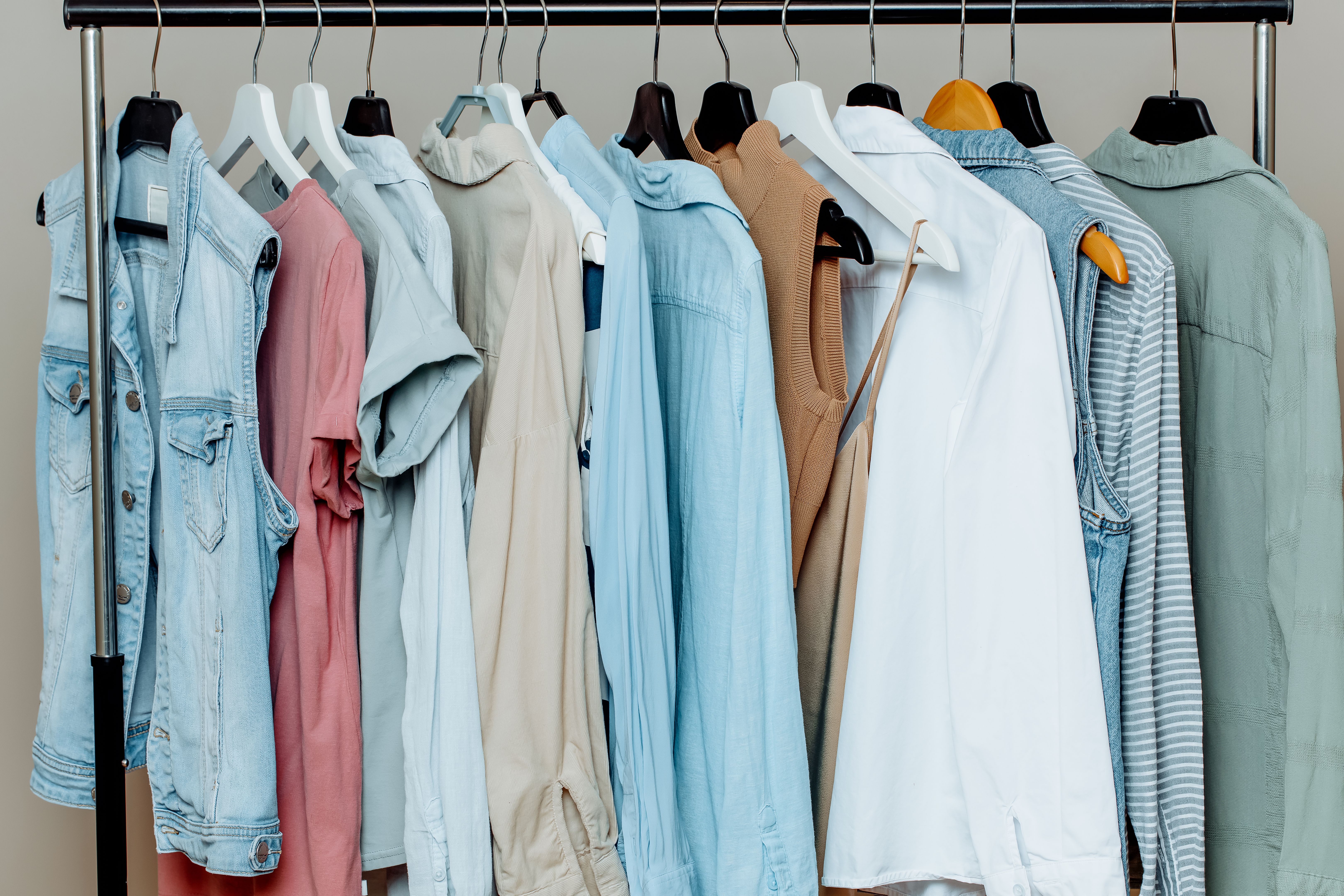 light colored clothing