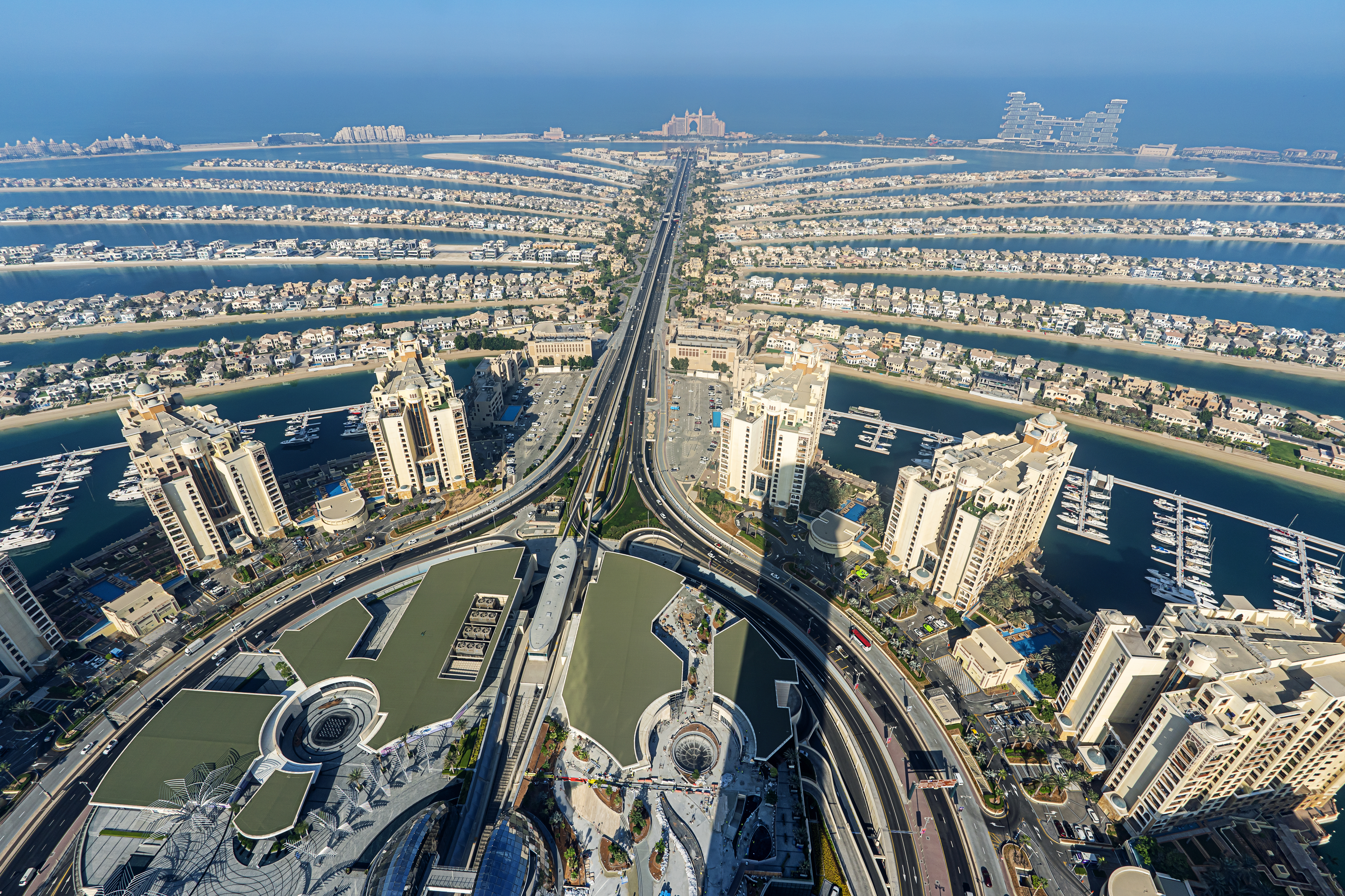Palm Jumeirah Palm Island, Dubai United Arab Emirates top view